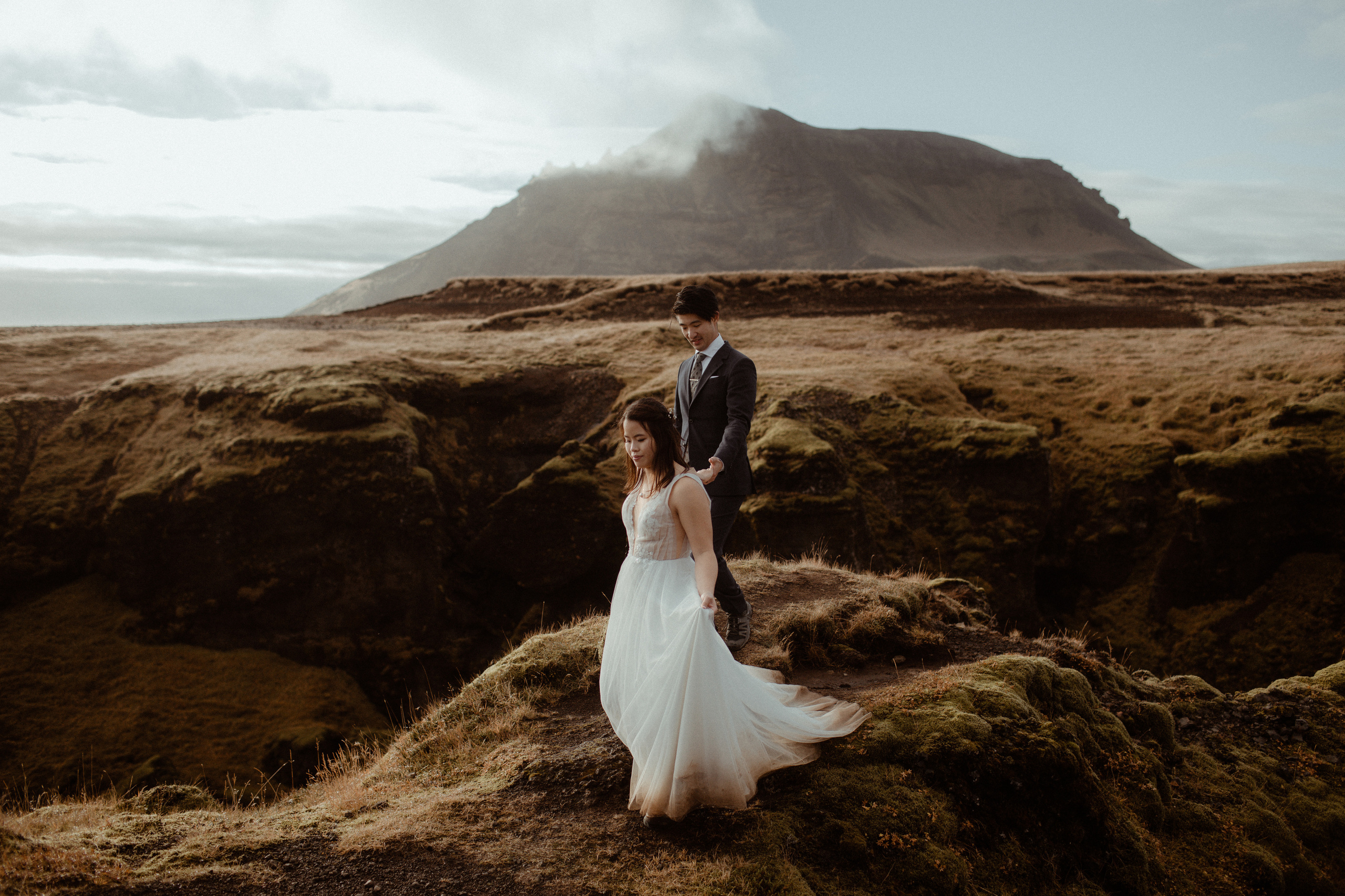 Hidden Waterfalls Iceland Elopement. Iceland elopement photo and video | Nikolaichik Photo