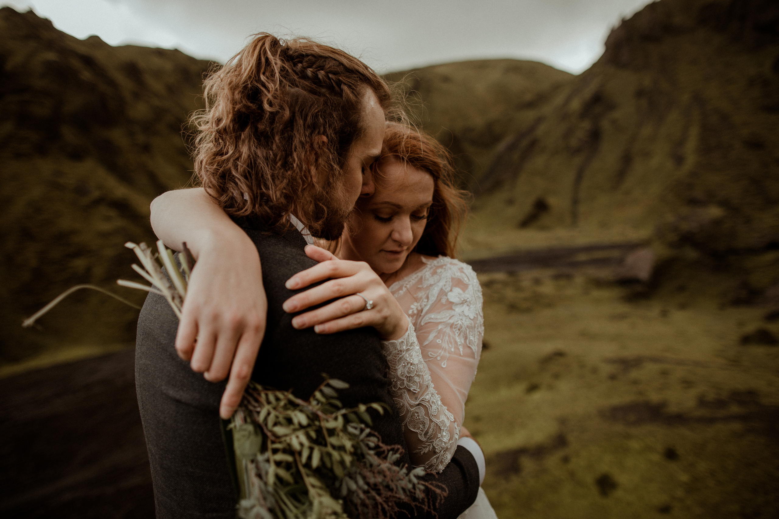 Ceremony at secret waterfall Iceland. Iceland elopement photographer & videographer