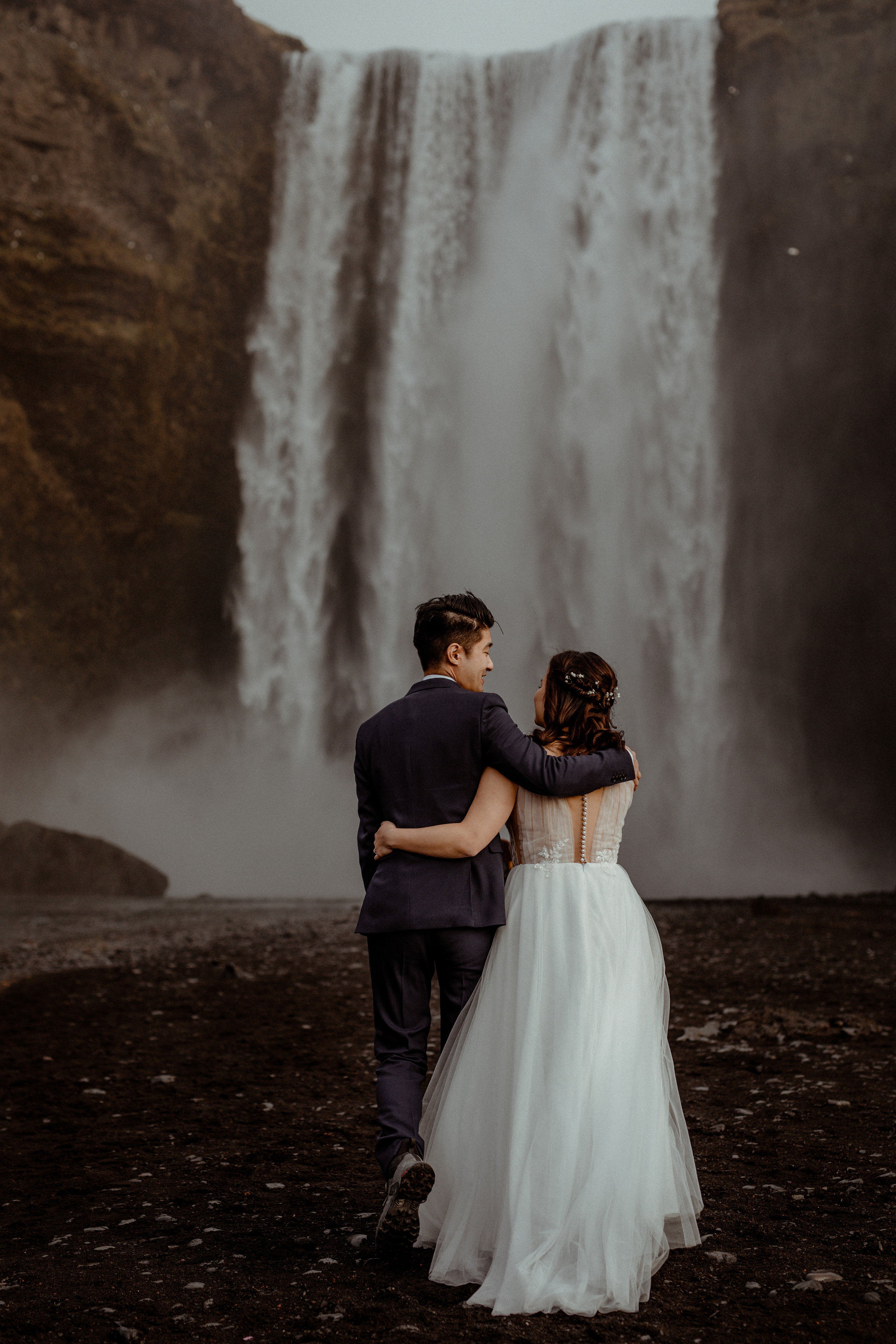 Hidden Waterfalls Iceland Elopement. Iceland elopement photo and video | Nikolaichik Photo