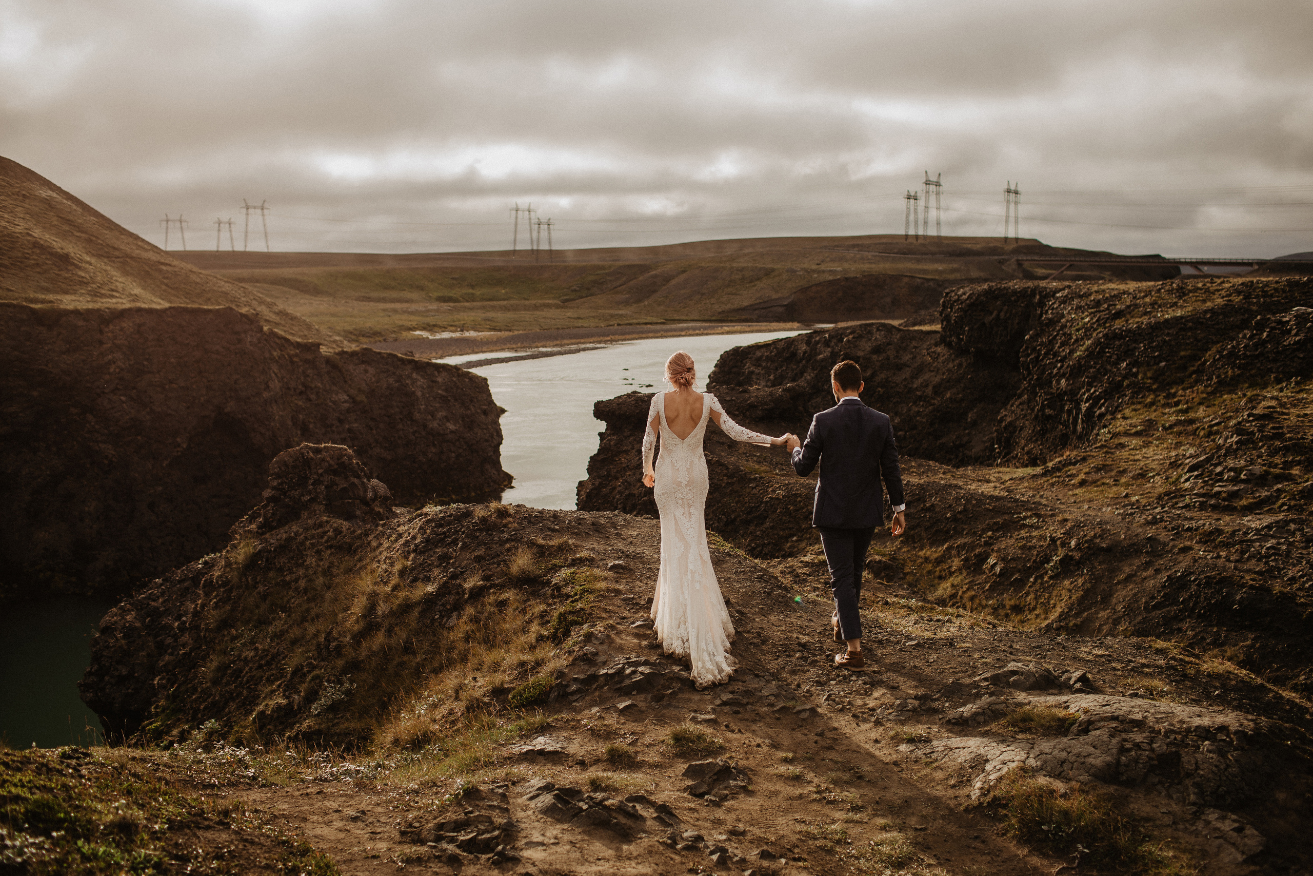 Elopement at Haifoss waterfall. Iceland elopement photo and video | Nikolaichik Photo