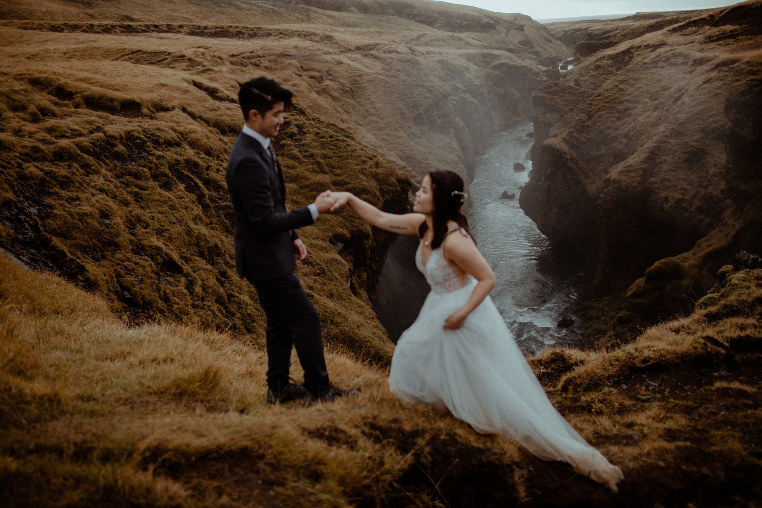 Hidden Waterfalls Iceland Elopement. Iceland elopement photo and video | Nikolaichik Photo