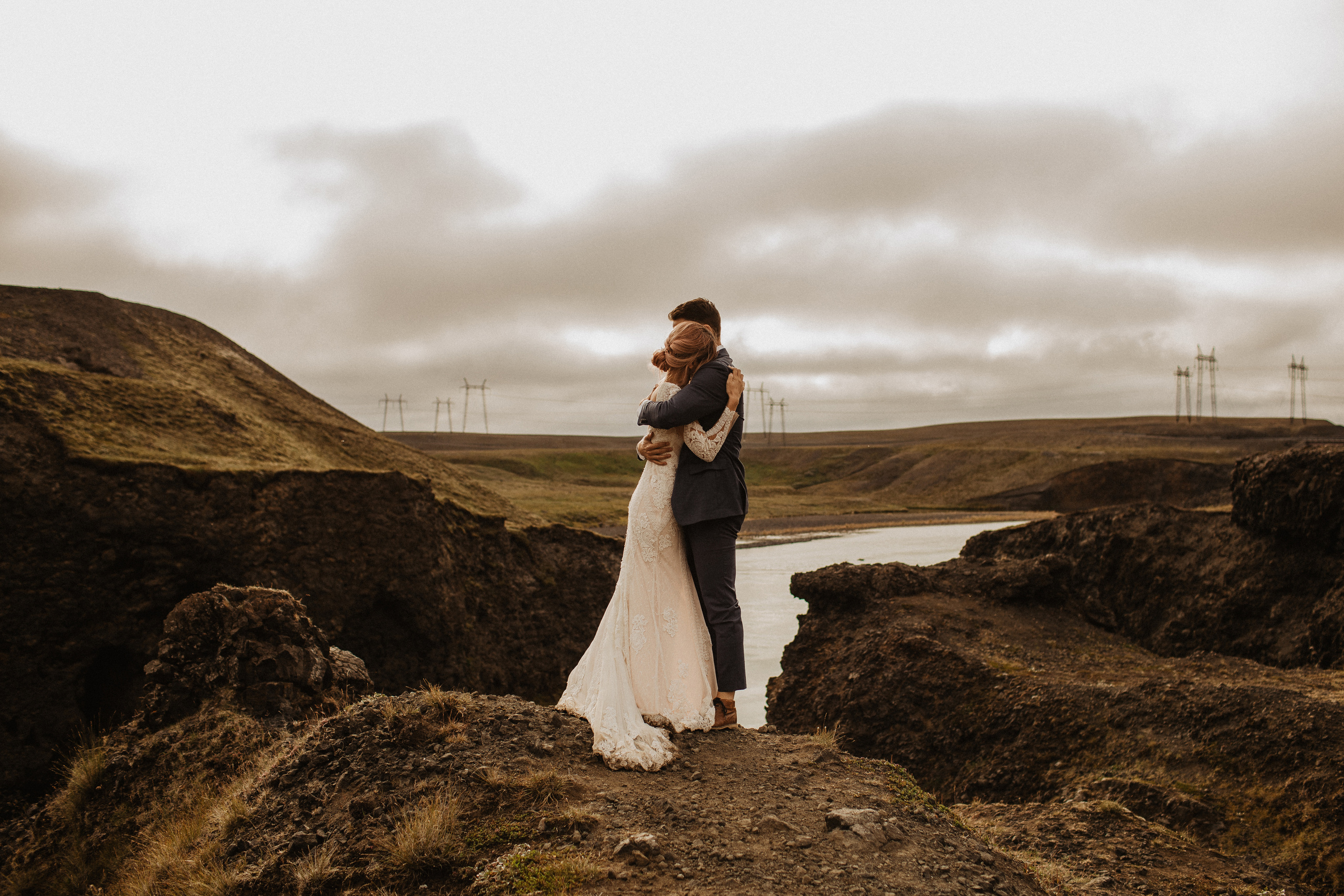Elopement at Haifoss waterfall. Iceland elopement photo and video | Nikolaichik Photo