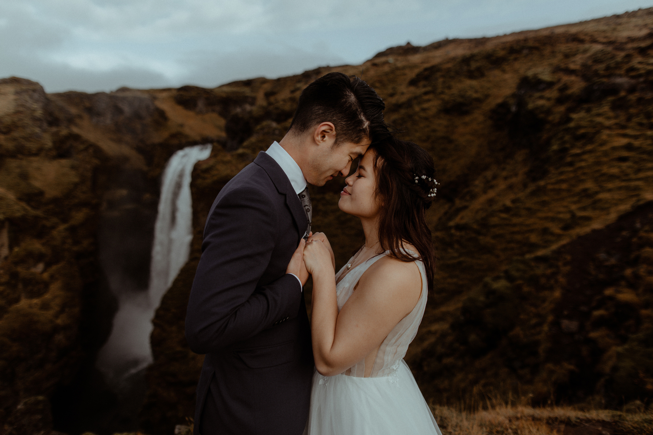Hidden Waterfalls Iceland Elopement. Iceland elopement photo and video | Nikolaichik Photo