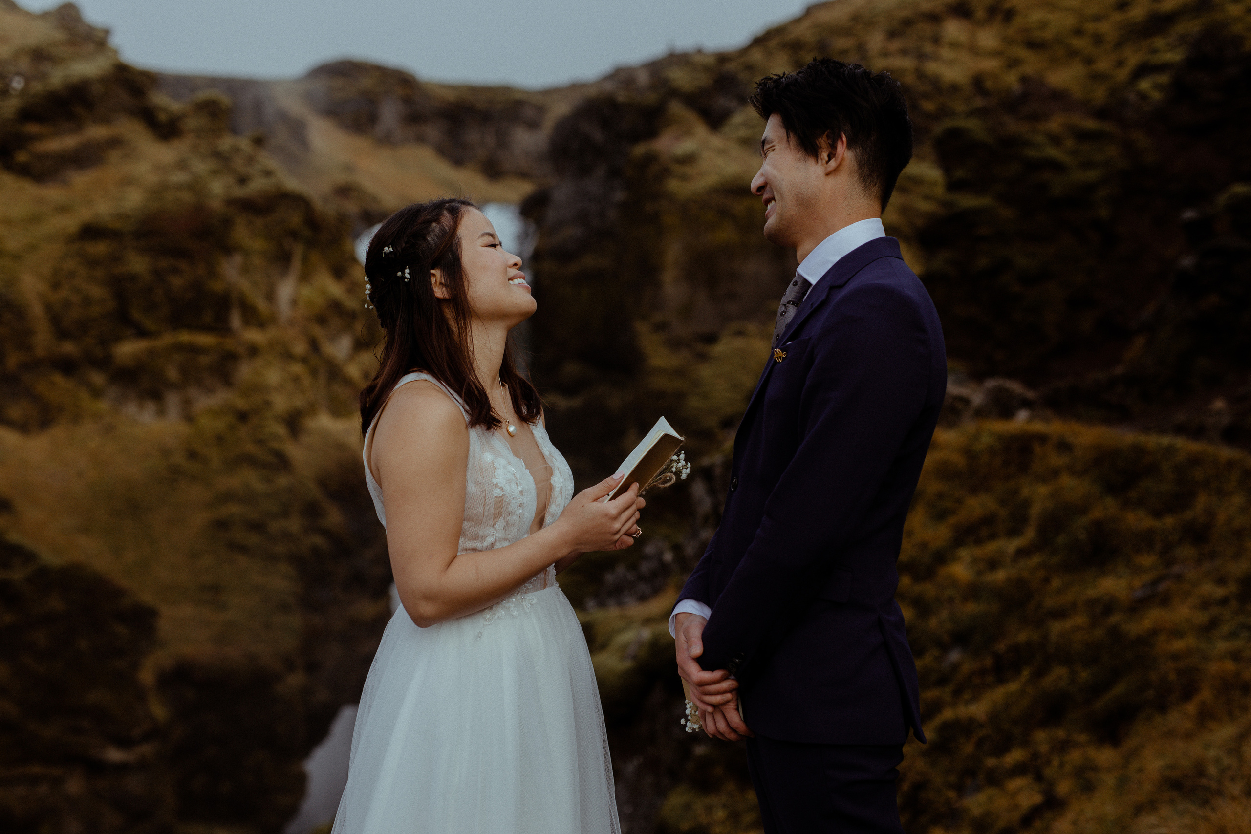 Hidden Waterfalls Iceland Elopement. Iceland elopement photo and video | Nikolaichik Photo