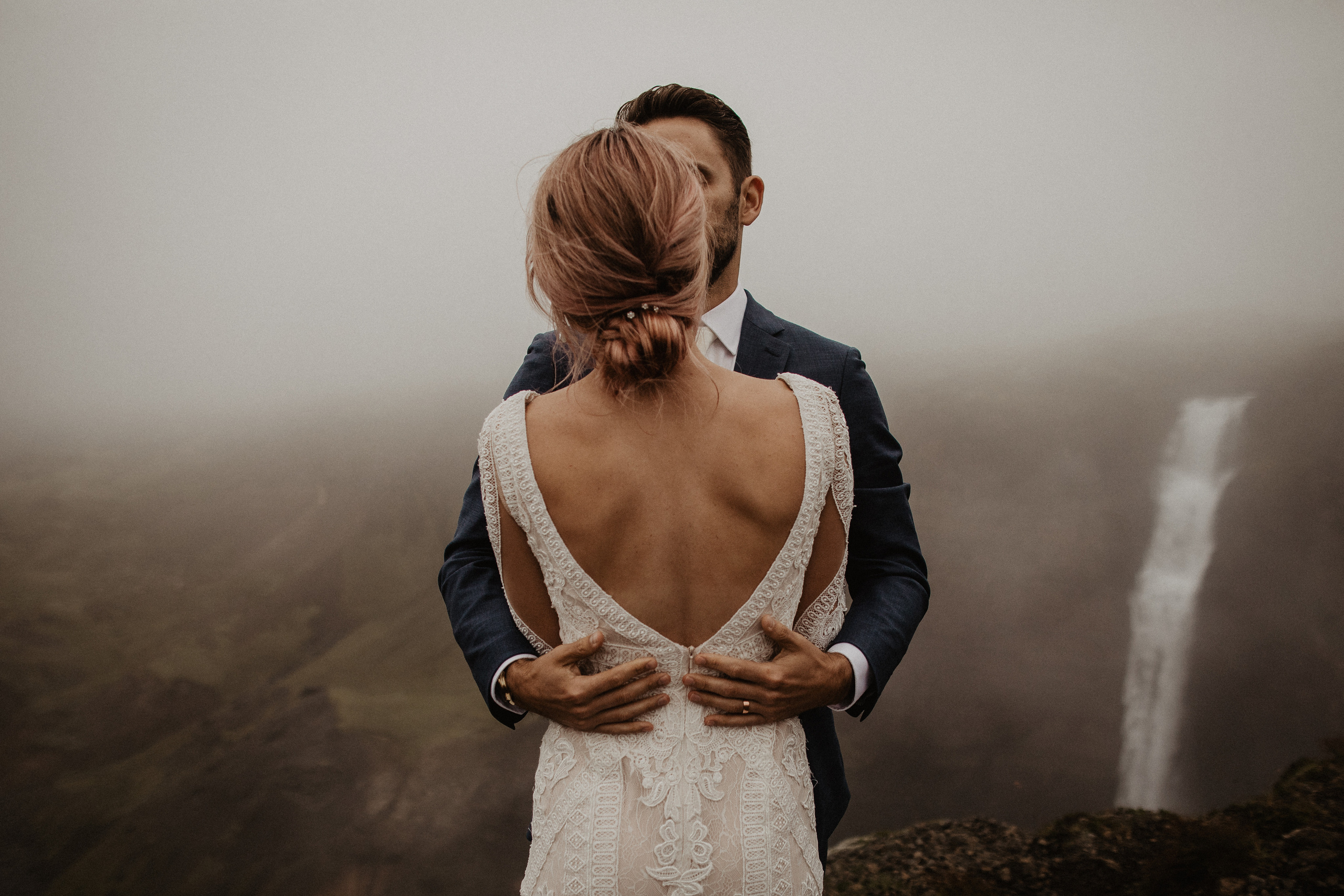 Elopement at Haifoss waterfall. Iceland elopement photo and video | Nikolaichik Photo