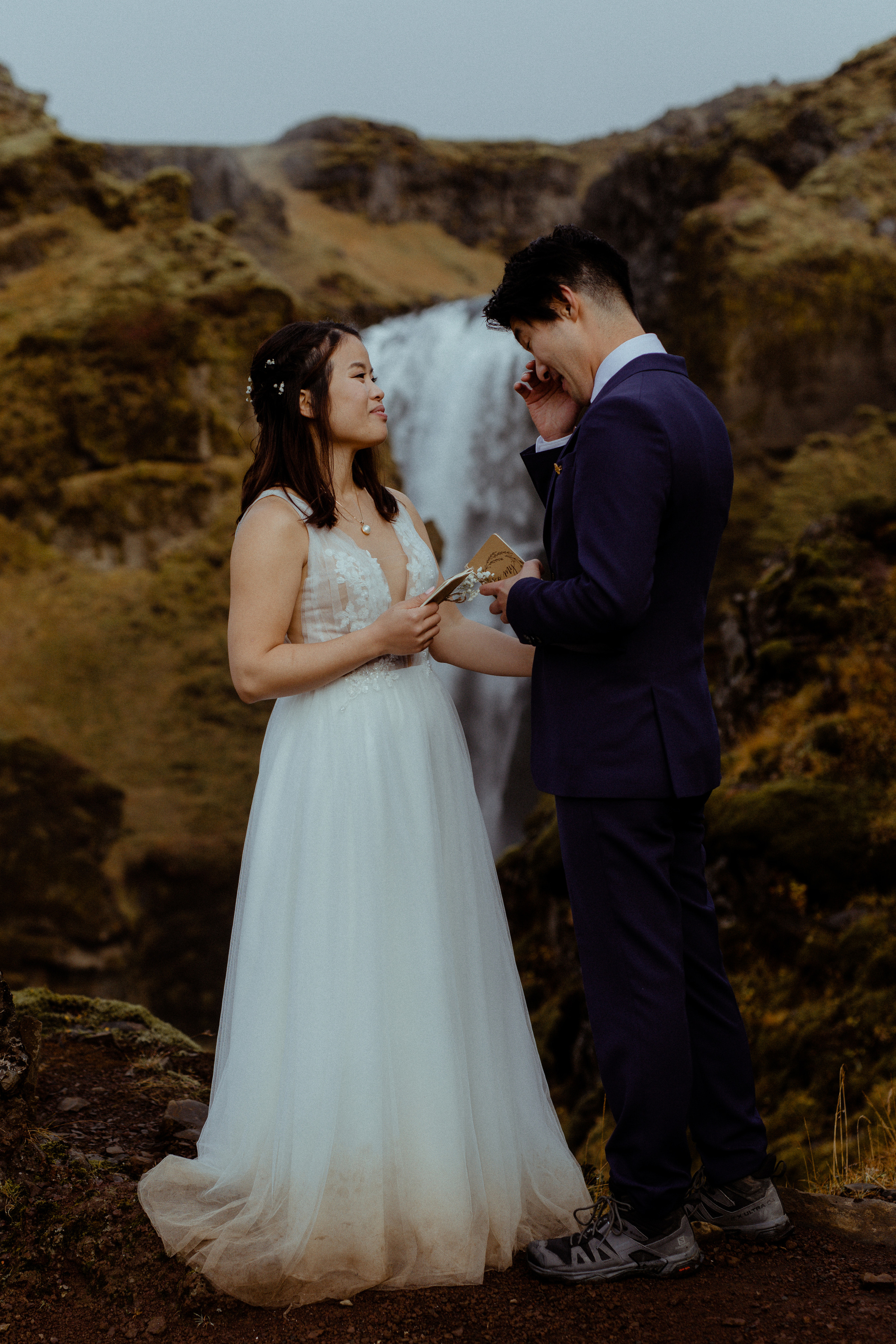Hidden Waterfalls Iceland Elopement. Iceland elopement photo and video | Nikolaichik Photo
