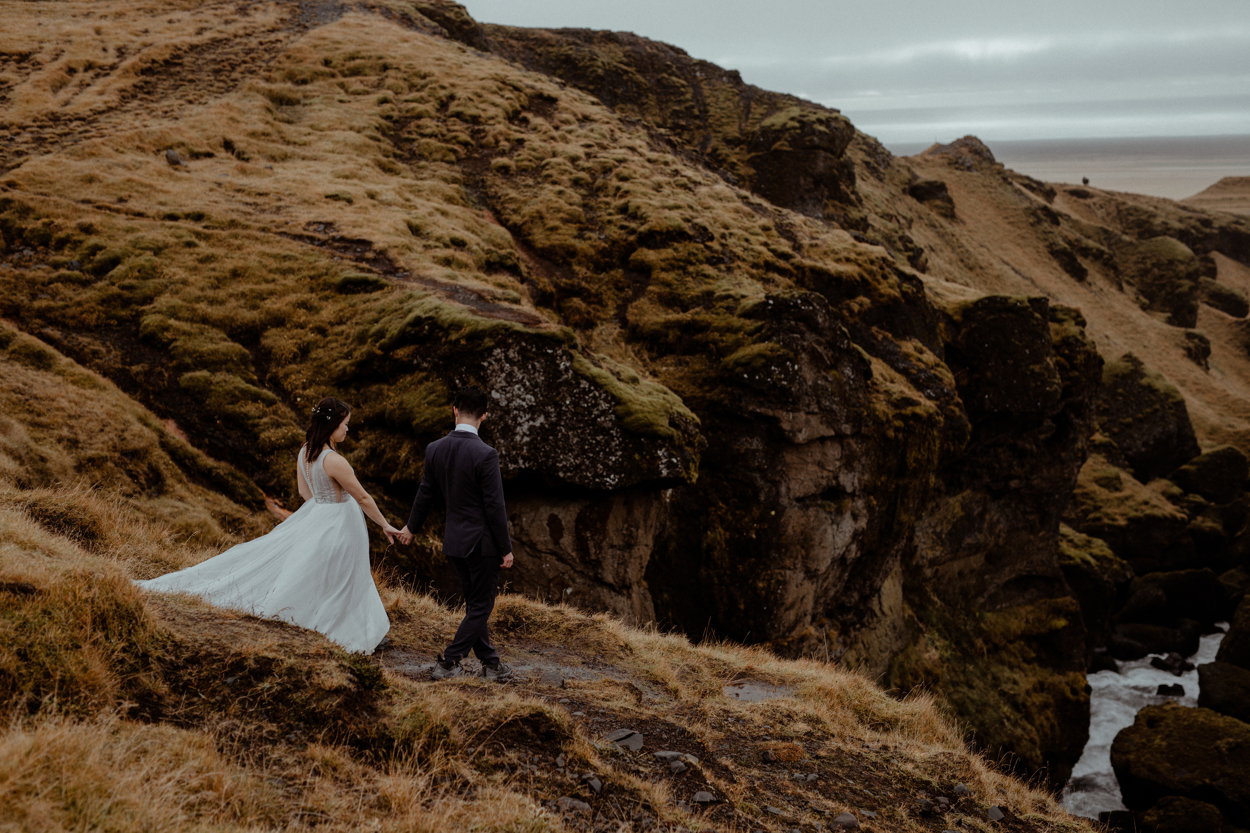 Hidden Waterfalls Iceland Elopement. Iceland elopement photo and video | Nikolaichik Photo