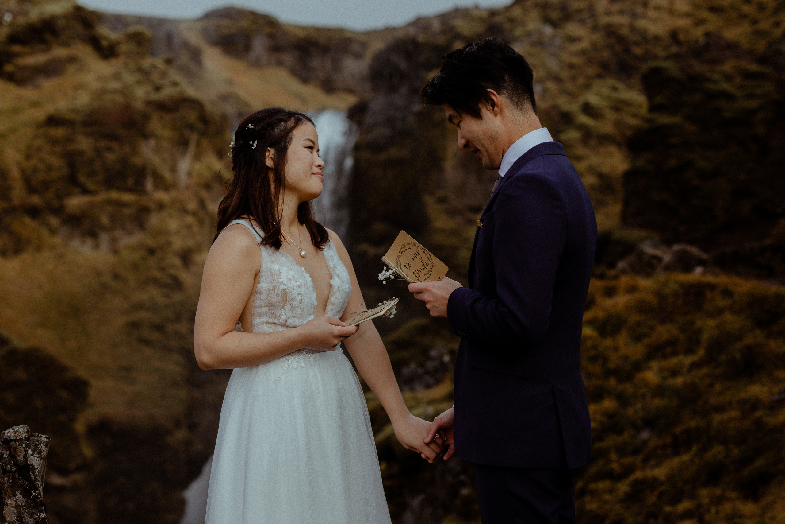 Hidden Waterfalls Iceland Elopement. Iceland elopement photo and video | Nikolaichik Photo