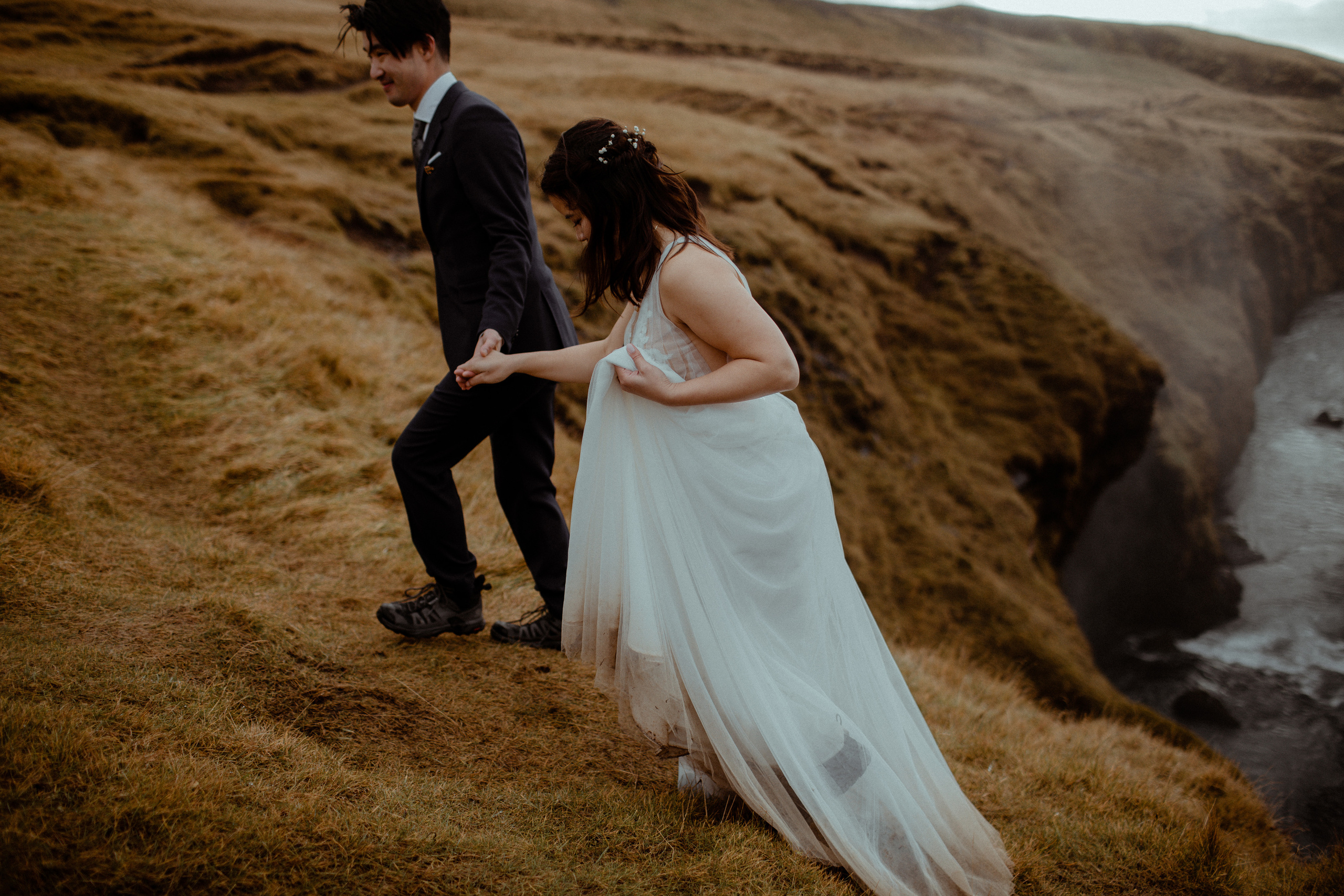 Hidden Waterfalls Iceland Elopement. Iceland elopement photo and video | Nikolaichik Photo
