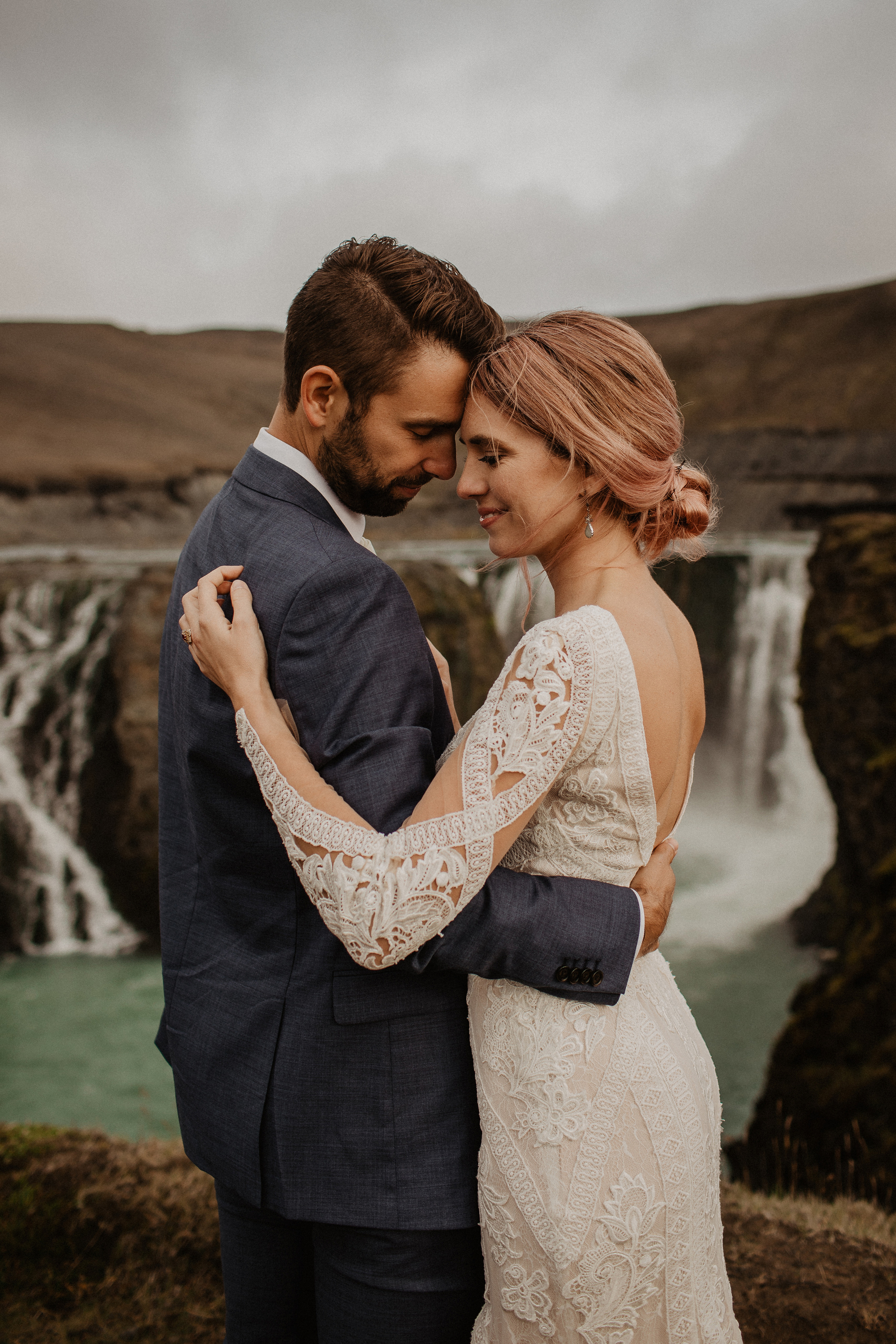 Elopement at Haifoss waterfall. Iceland elopement photo and video | Nikolaichik Photo