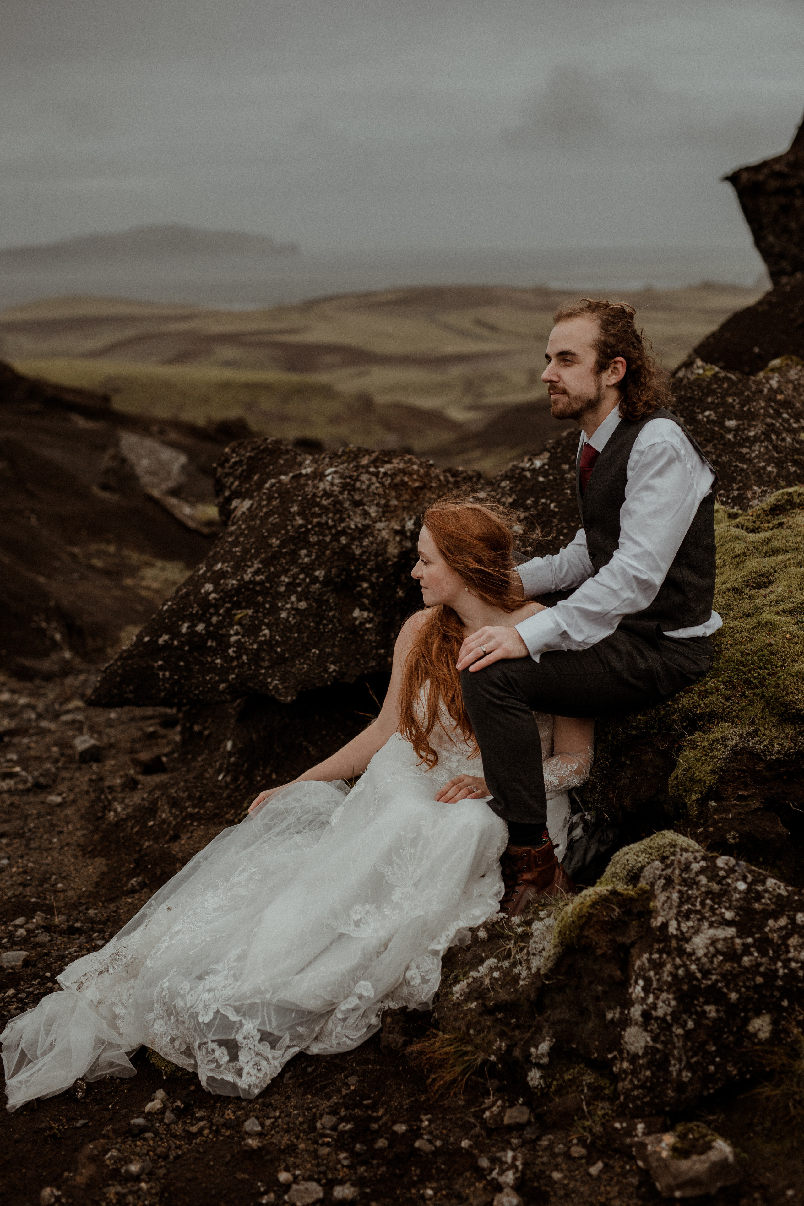 Ceremony at secret waterfall Iceland. Iceland elopement photographer & videographer