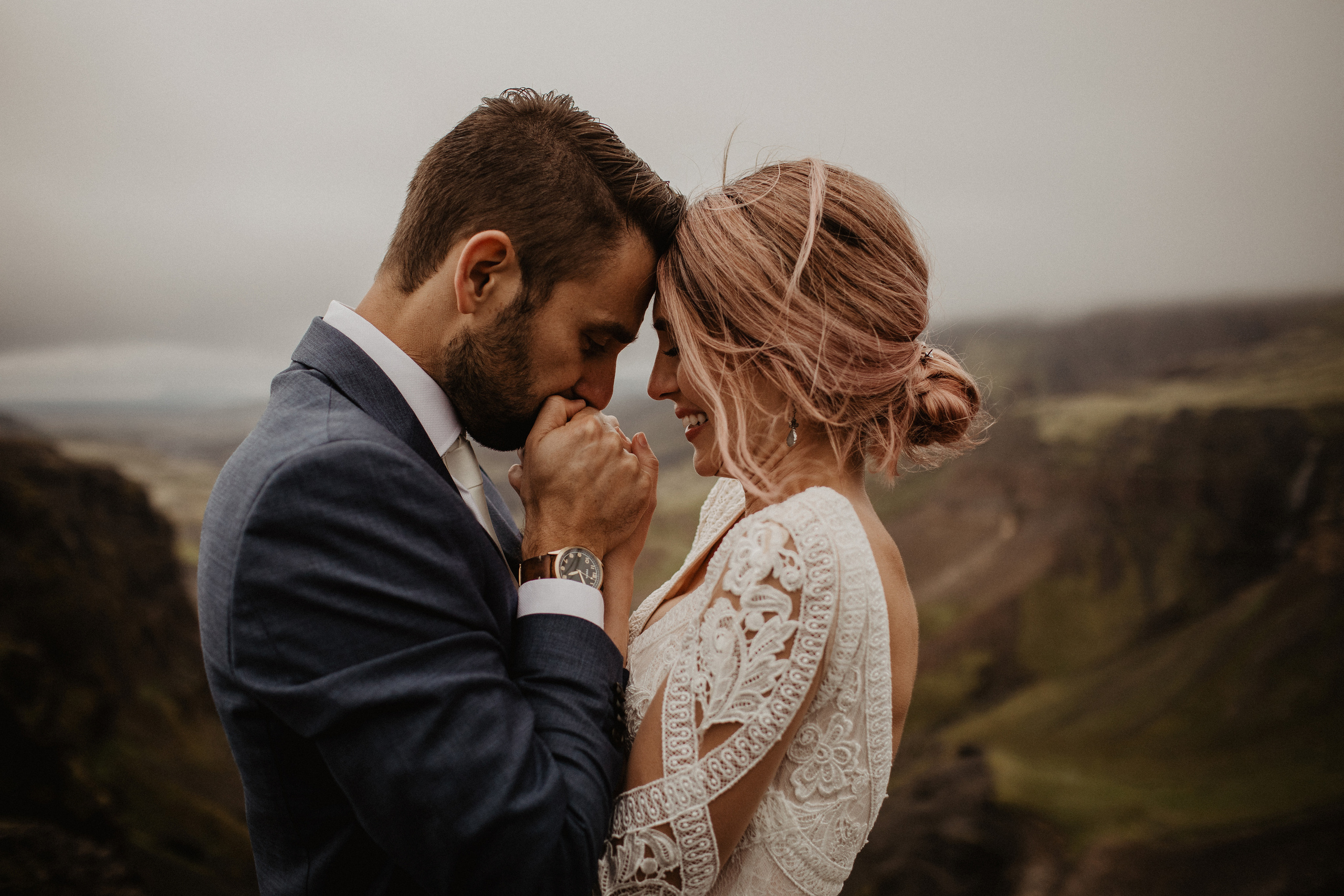 Elopement at Haifoss waterfall. Iceland elopement photo and video | Nikolaichik Photo