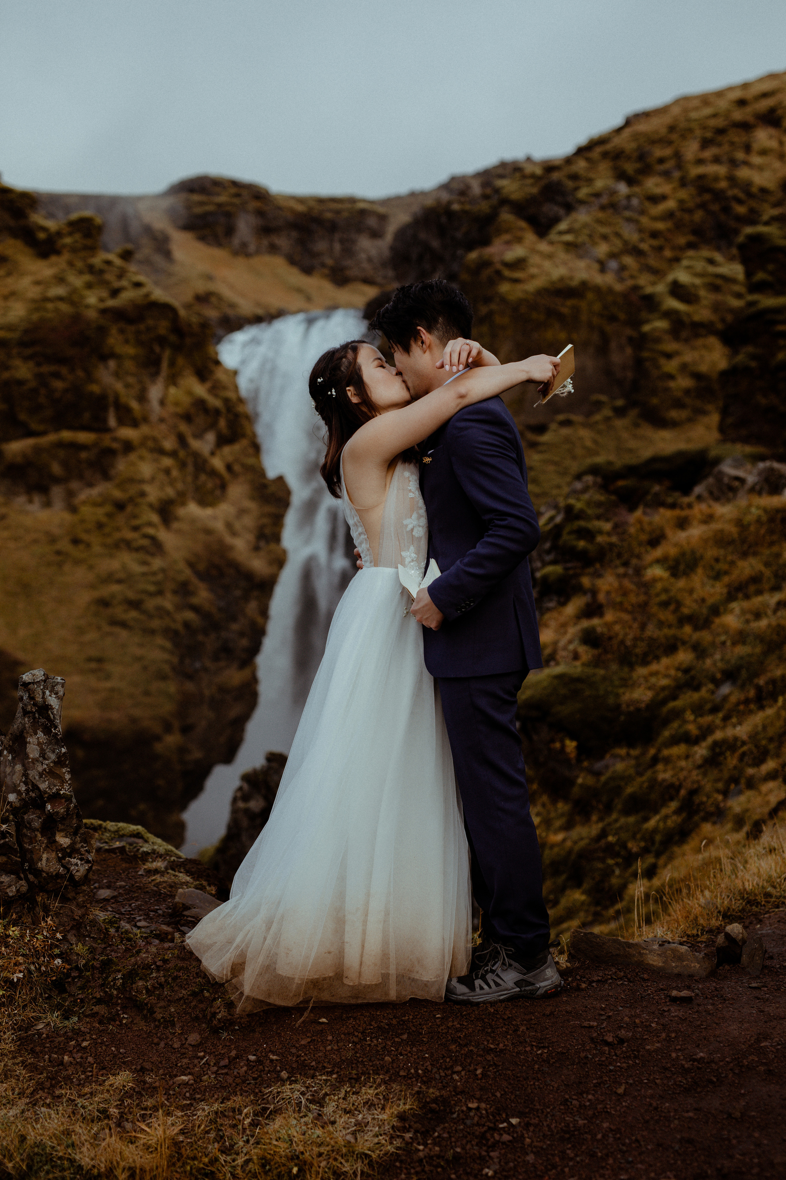 Hidden Waterfalls Iceland Elopement. Iceland elopement photo and video | Nikolaichik Photo