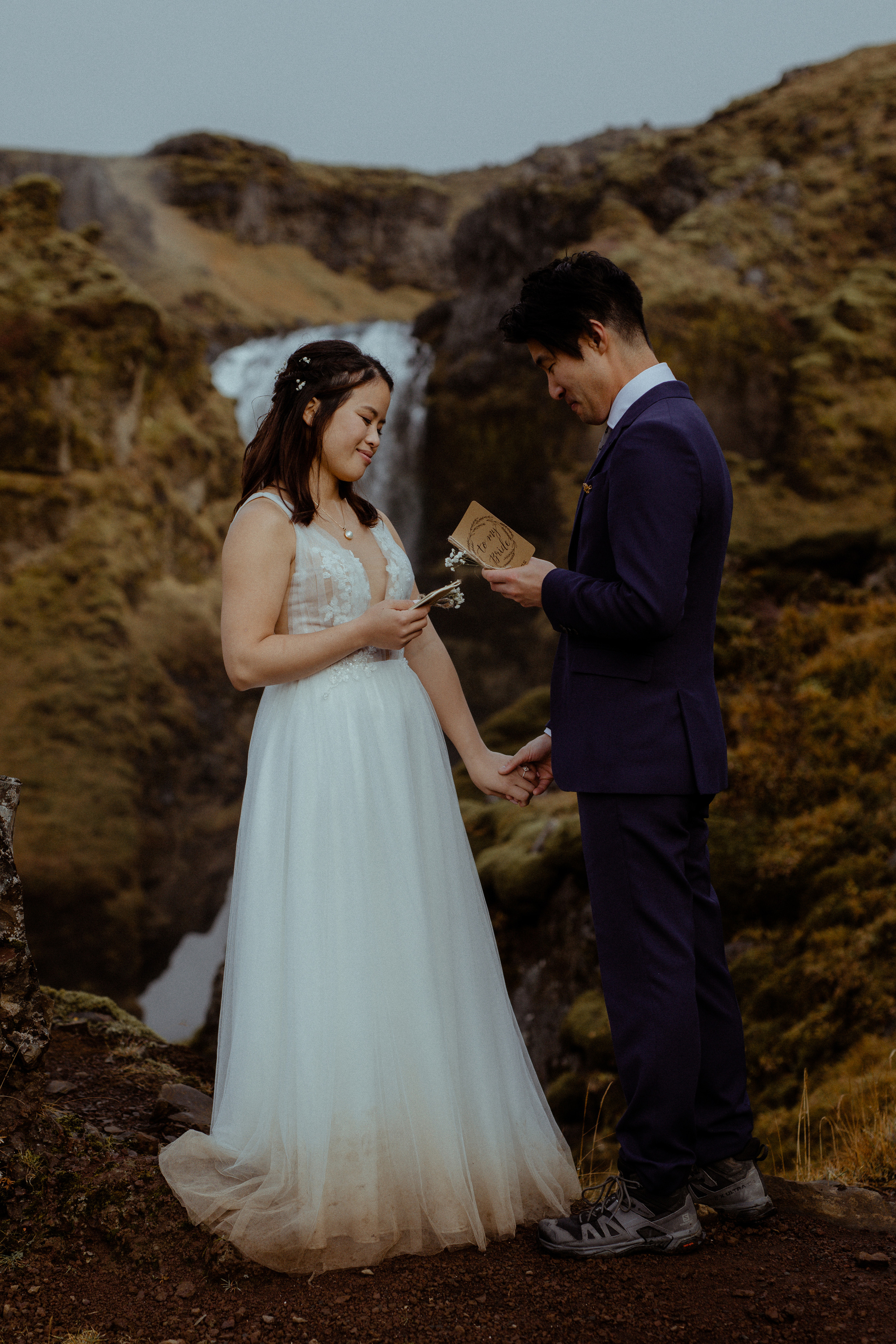 Hidden Waterfalls Iceland Elopement. Iceland elopement photo and video | Nikolaichik Photo