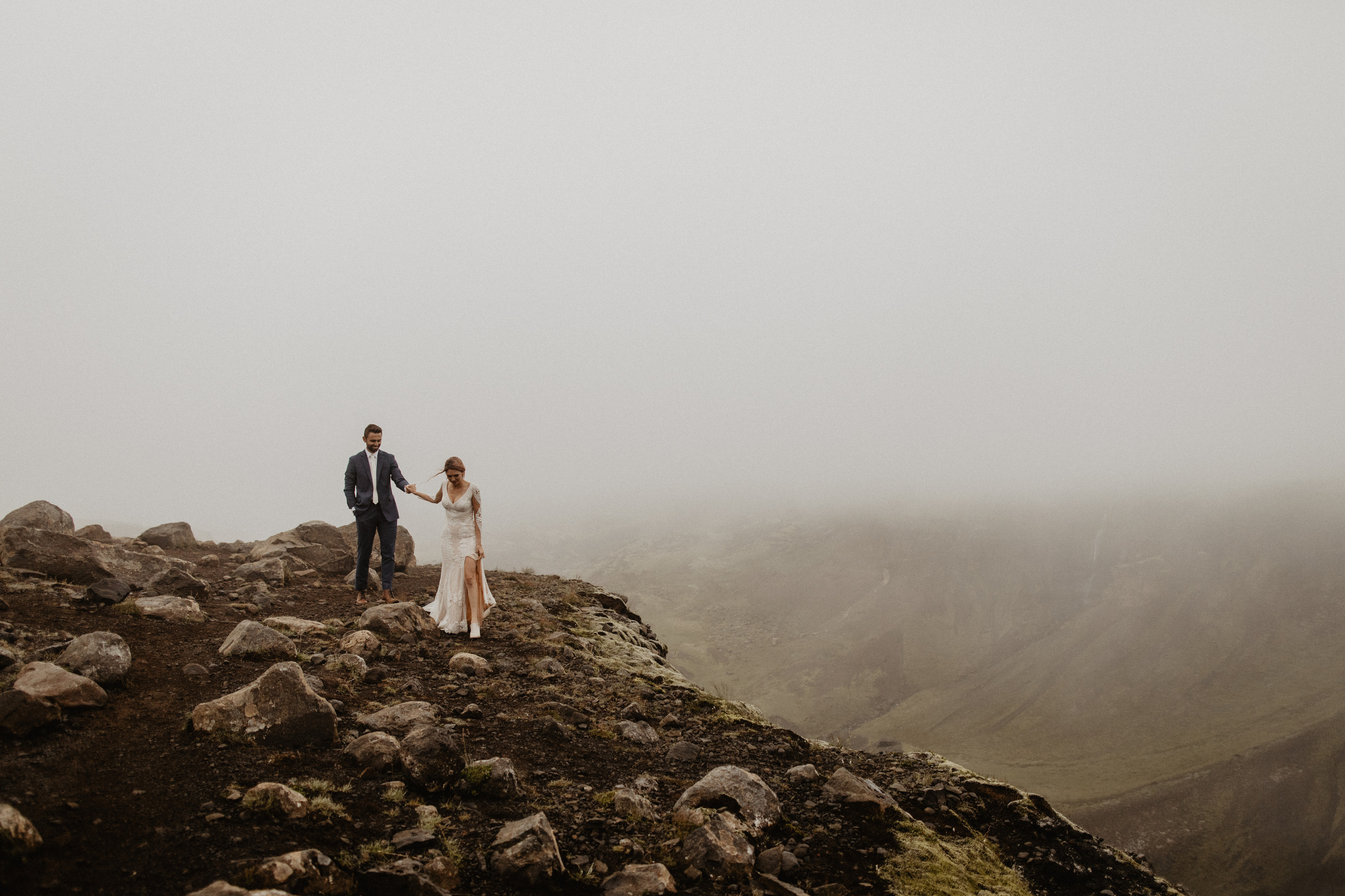 Elopement at Haifoss waterfall. Iceland elopement photo and video | Nikolaichik Photo