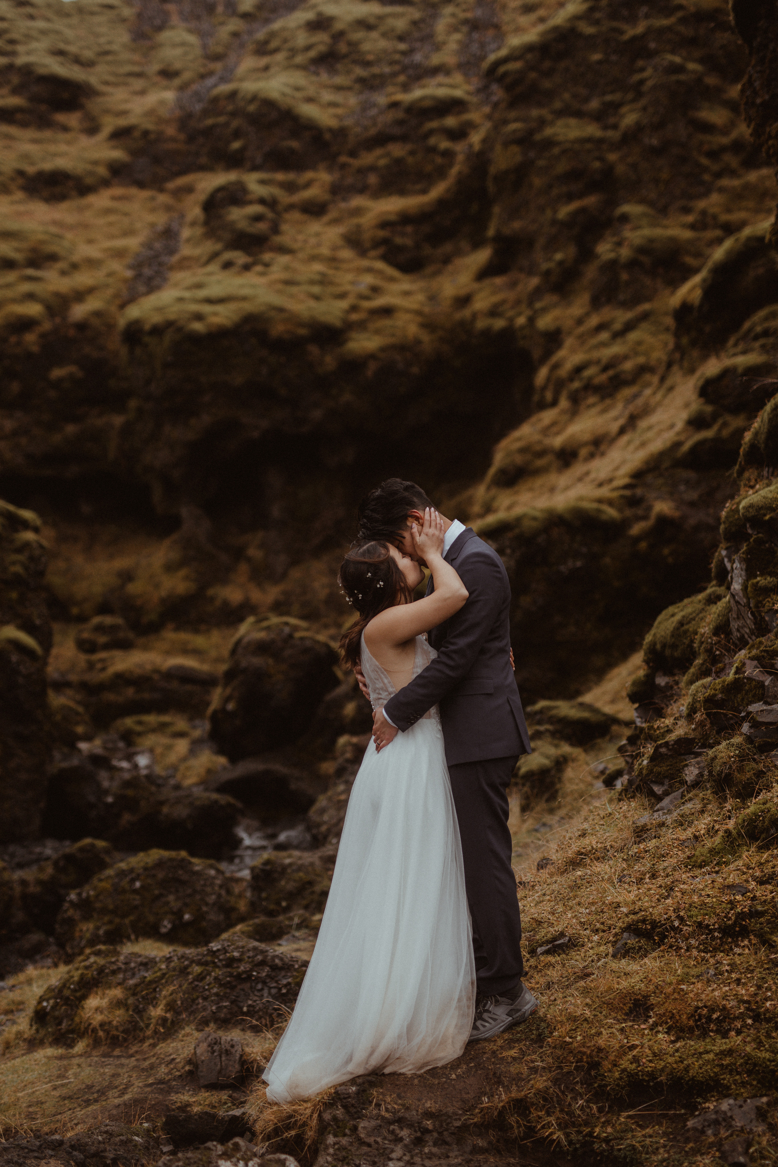 Hidden Waterfalls Iceland Elopement. Iceland elopement photo and video | Nikolaichik Photo