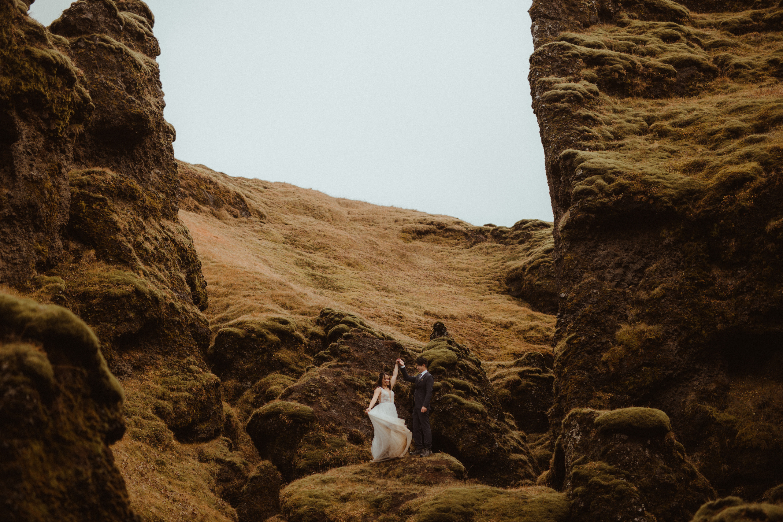 Hidden Waterfalls Iceland Elopement. Iceland elopement photo and video | Nikolaichik Photo