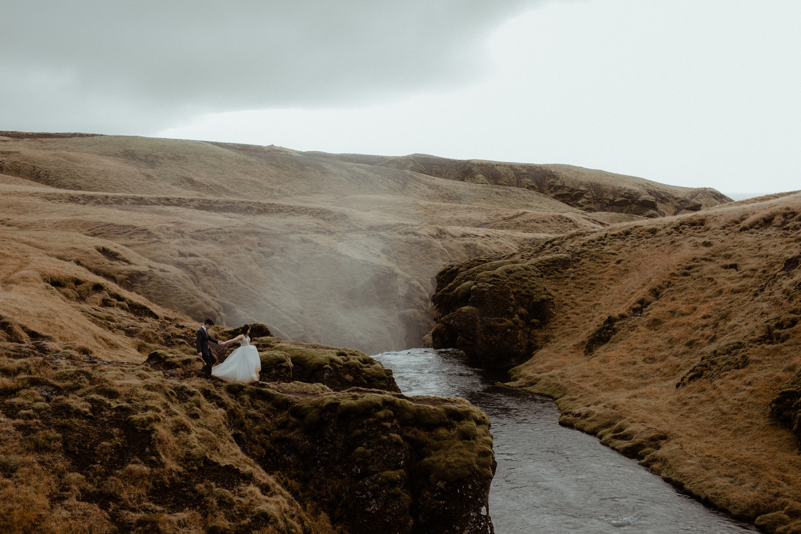 Hidden Waterfalls Iceland Elopement. Iceland elopement photo and video | Nikolaichik Photo