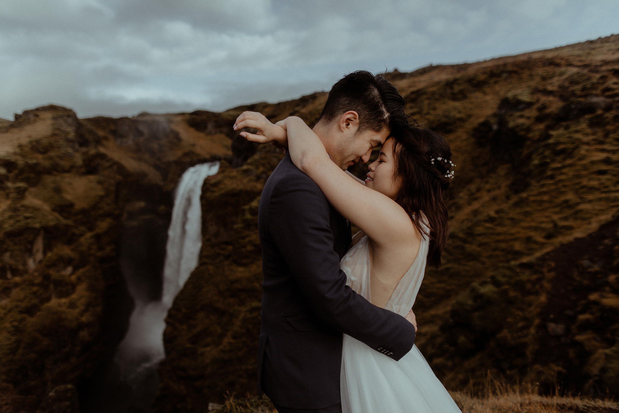 Hidden Waterfalls Iceland Elopement. Iceland elopement photo and video | Nikolaichik Photo