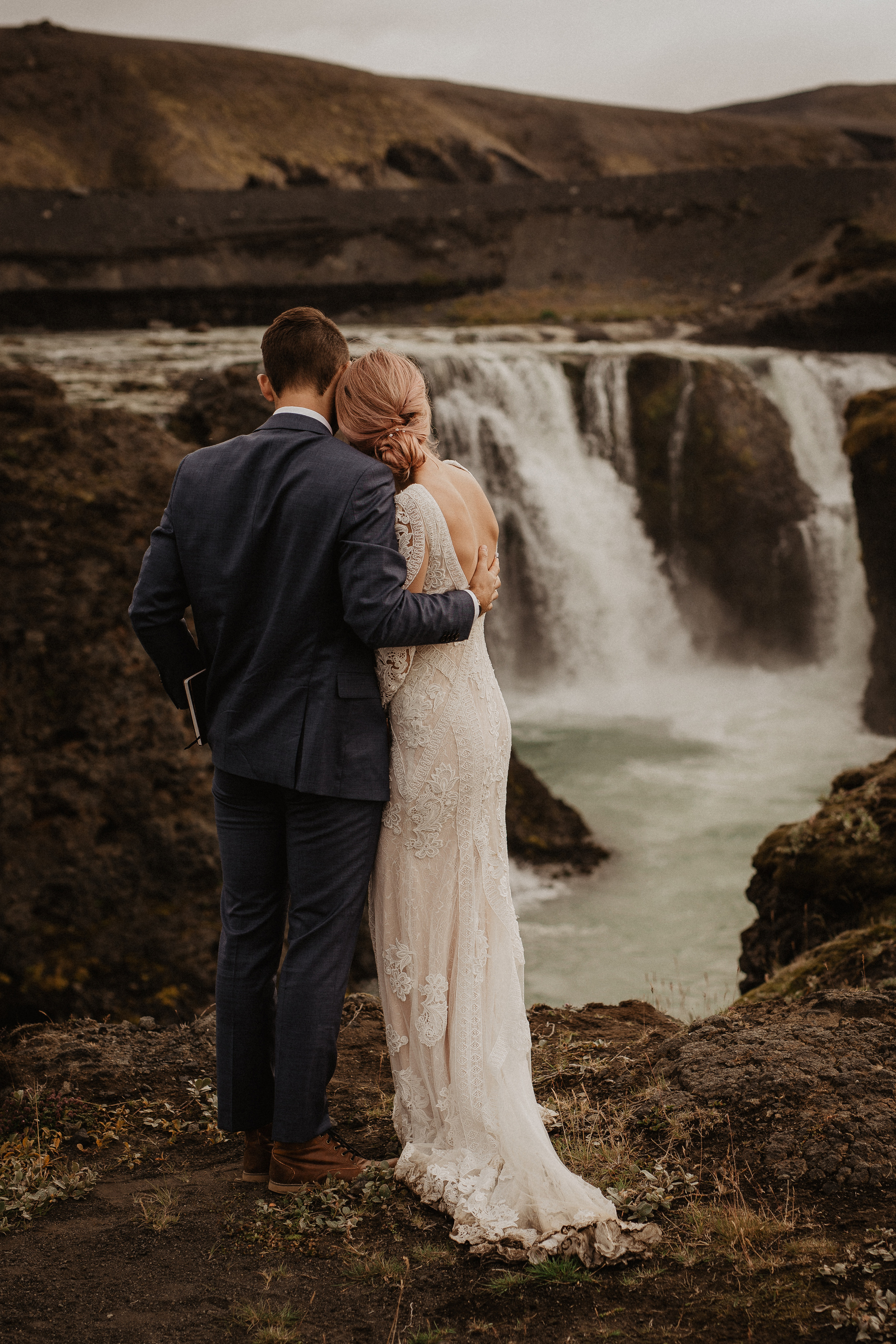 Elopement at Haifoss waterfall. Iceland elopement photo and video | Nikolaichik Photo