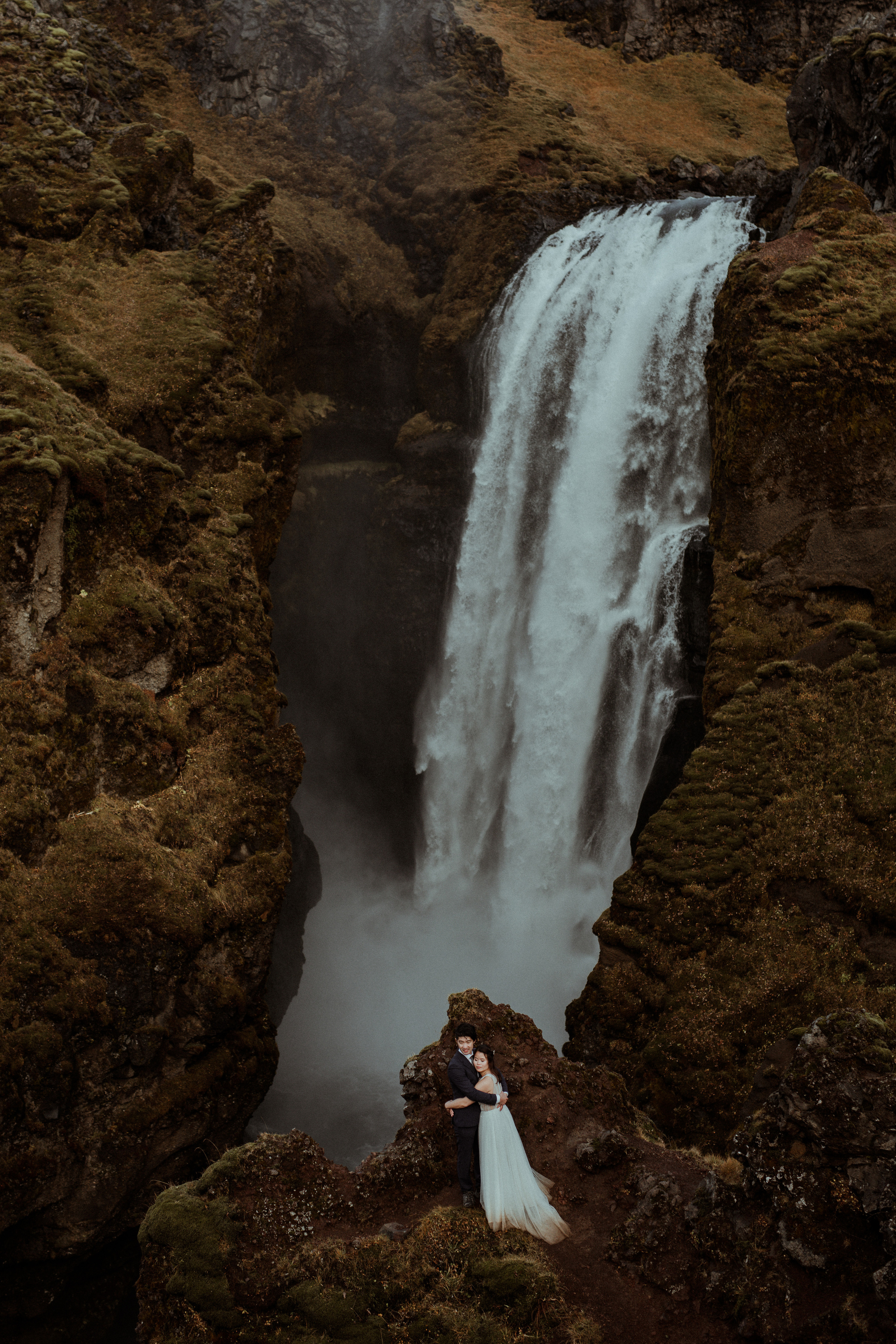 Hidden Waterfalls Iceland Elopement. Iceland elopement photo and video | Nikolaichik Photo