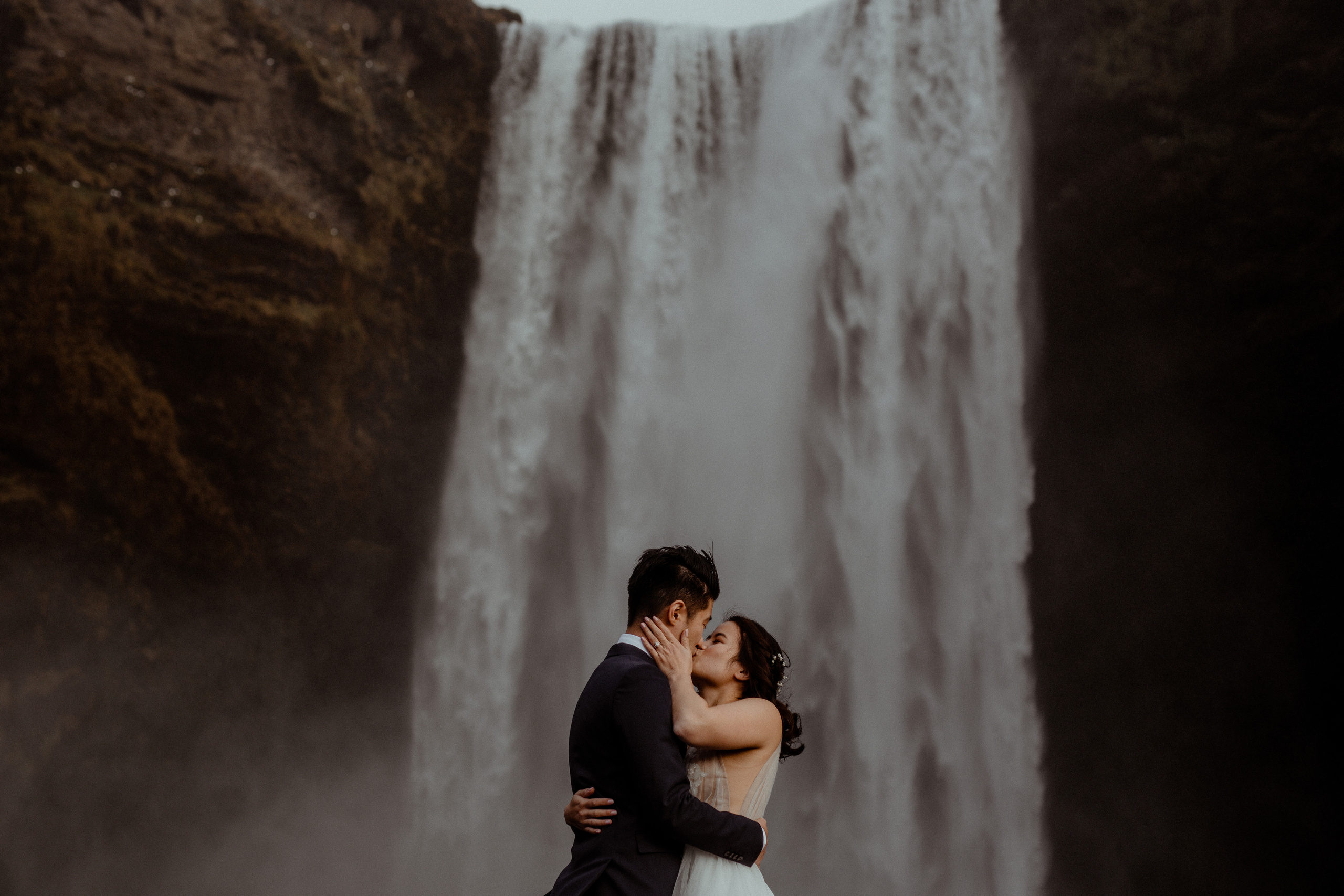 Hidden Waterfalls Iceland Elopement. Iceland elopement photo and video | Nikolaichik Photo