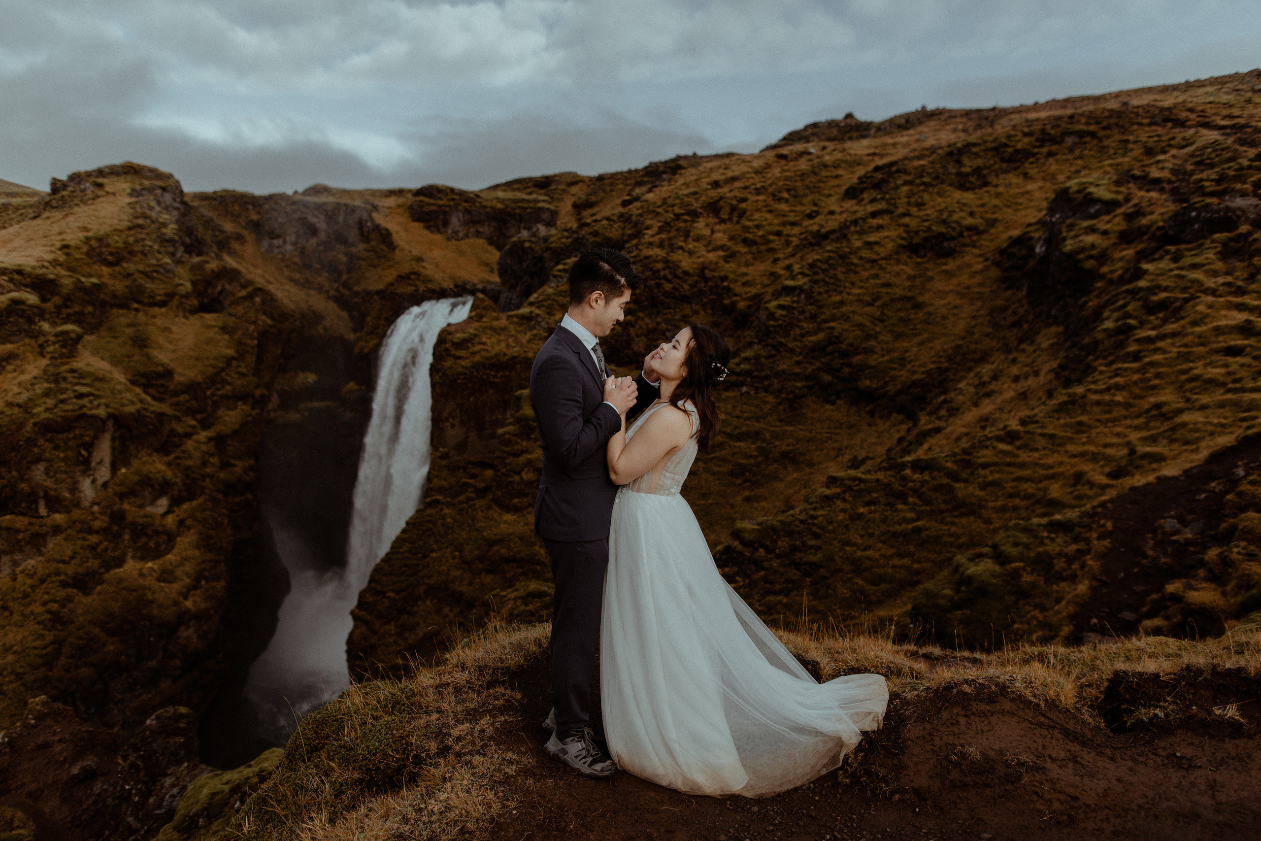 Hidden Waterfalls Iceland Elopement. Iceland elopement photo and video | Nikolaichik Photo