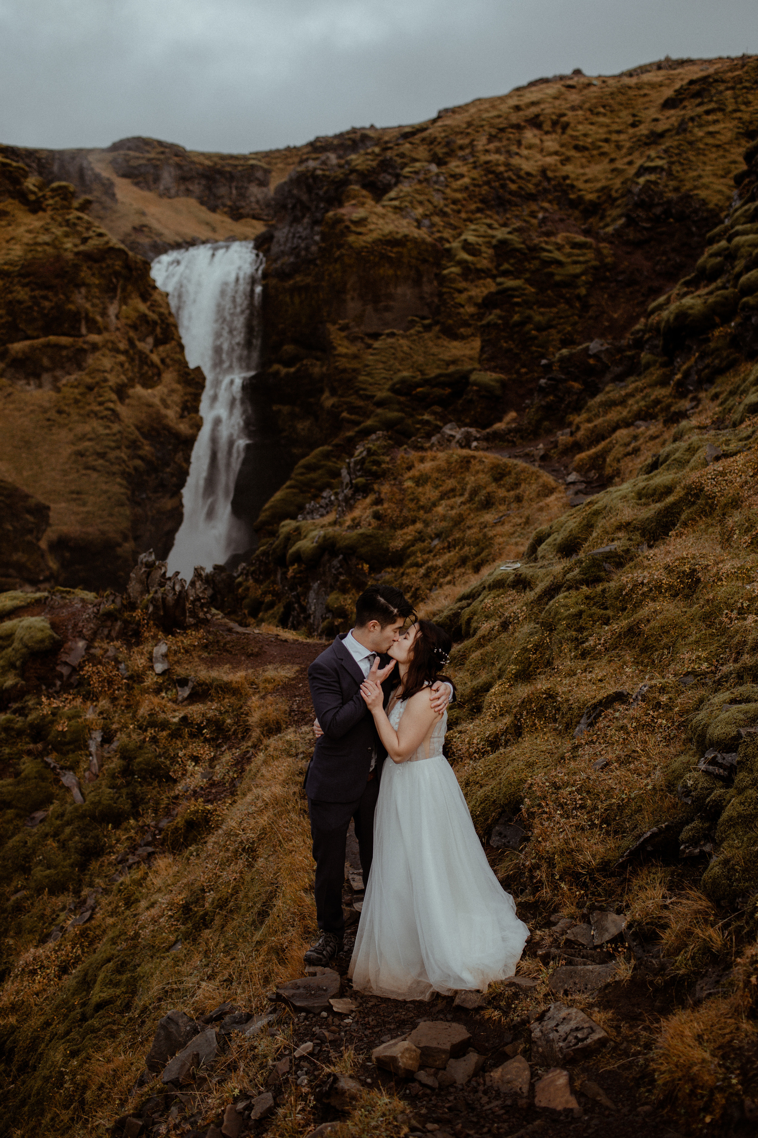 Hidden Waterfalls Iceland Elopement. Iceland elopement photo and video | Nikolaichik Photo