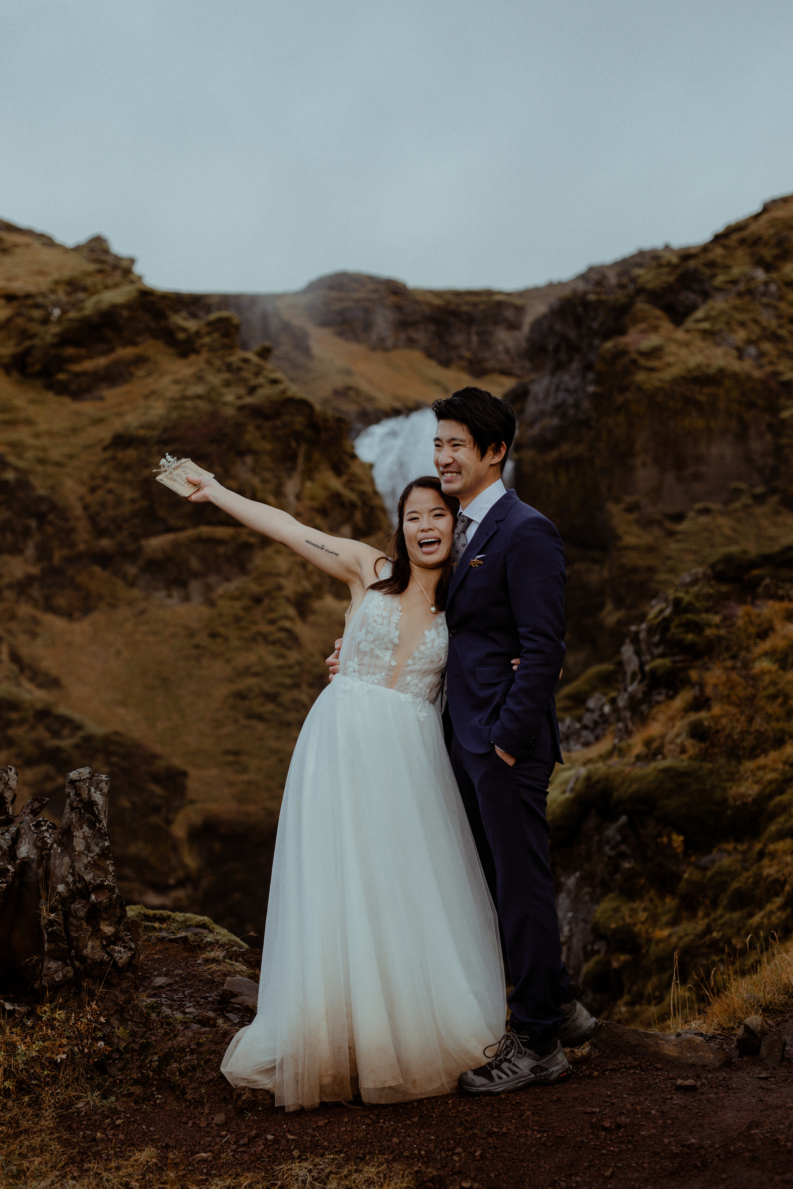 Hidden Waterfalls Iceland Elopement. Iceland elopement photo and video | Nikolaichik Photo