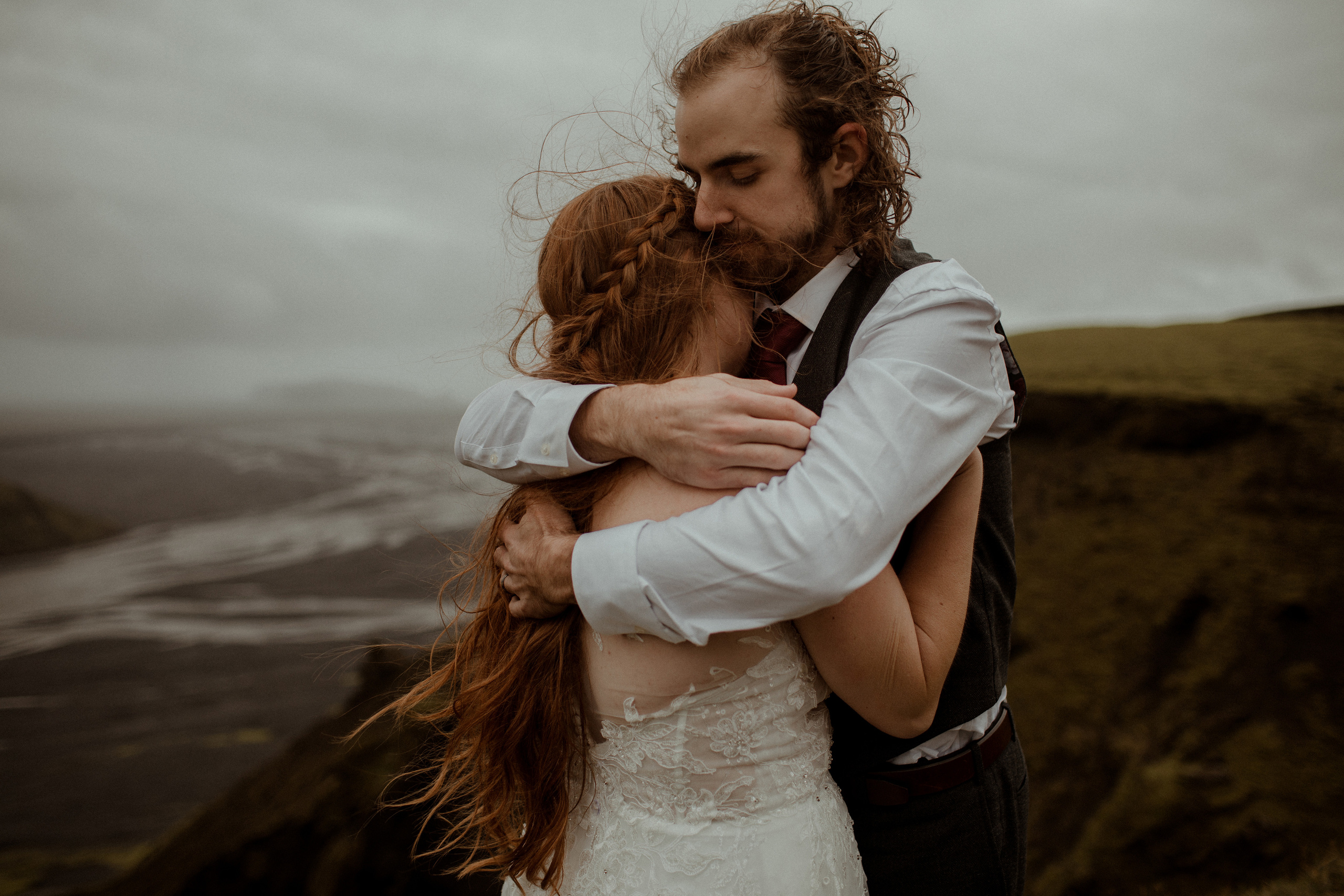 Ceremony at secret waterfall Iceland. Iceland elopement photographer & videographer