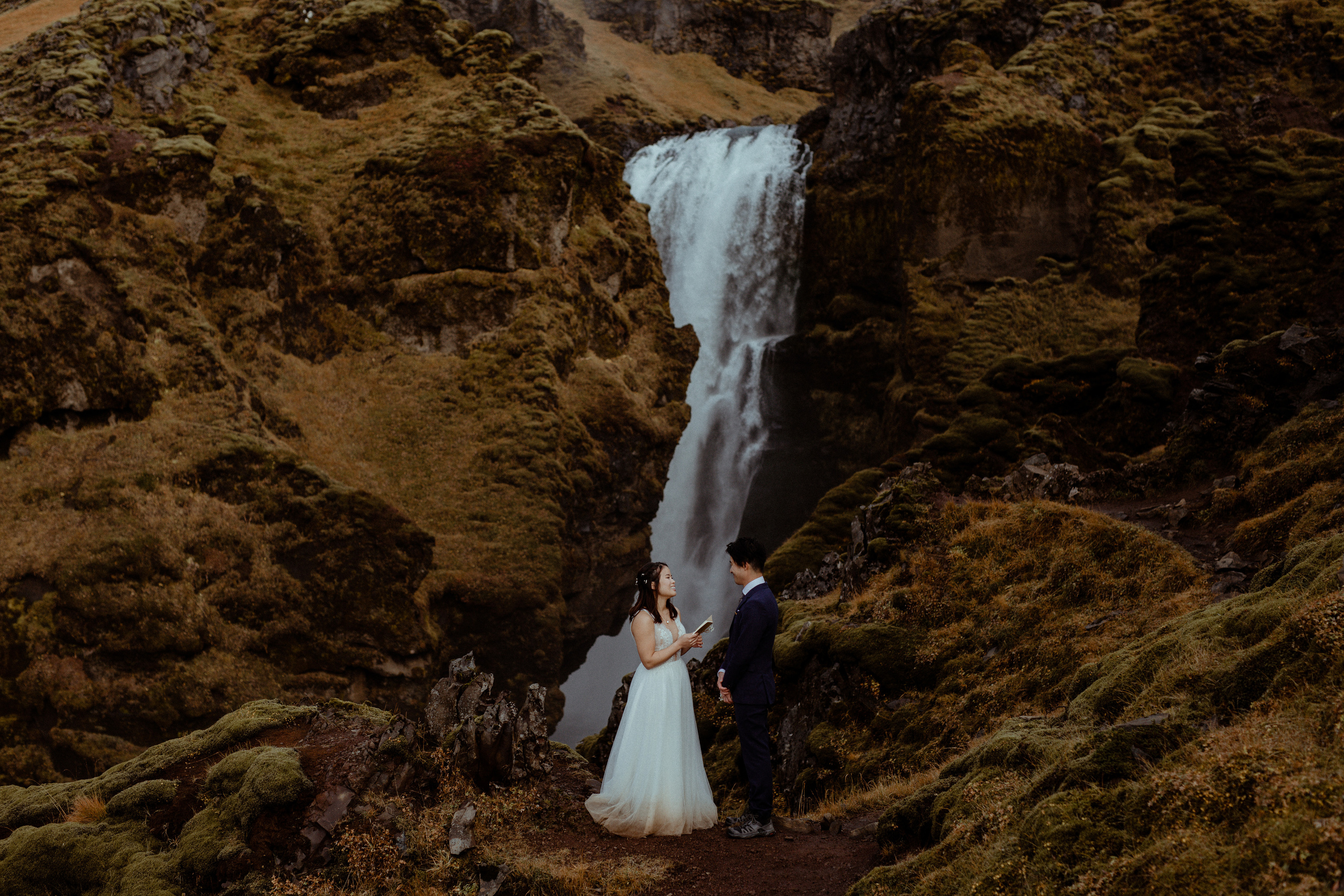 Hidden Waterfalls Iceland Elopement. Iceland elopement photo and video | Nikolaichik Photo