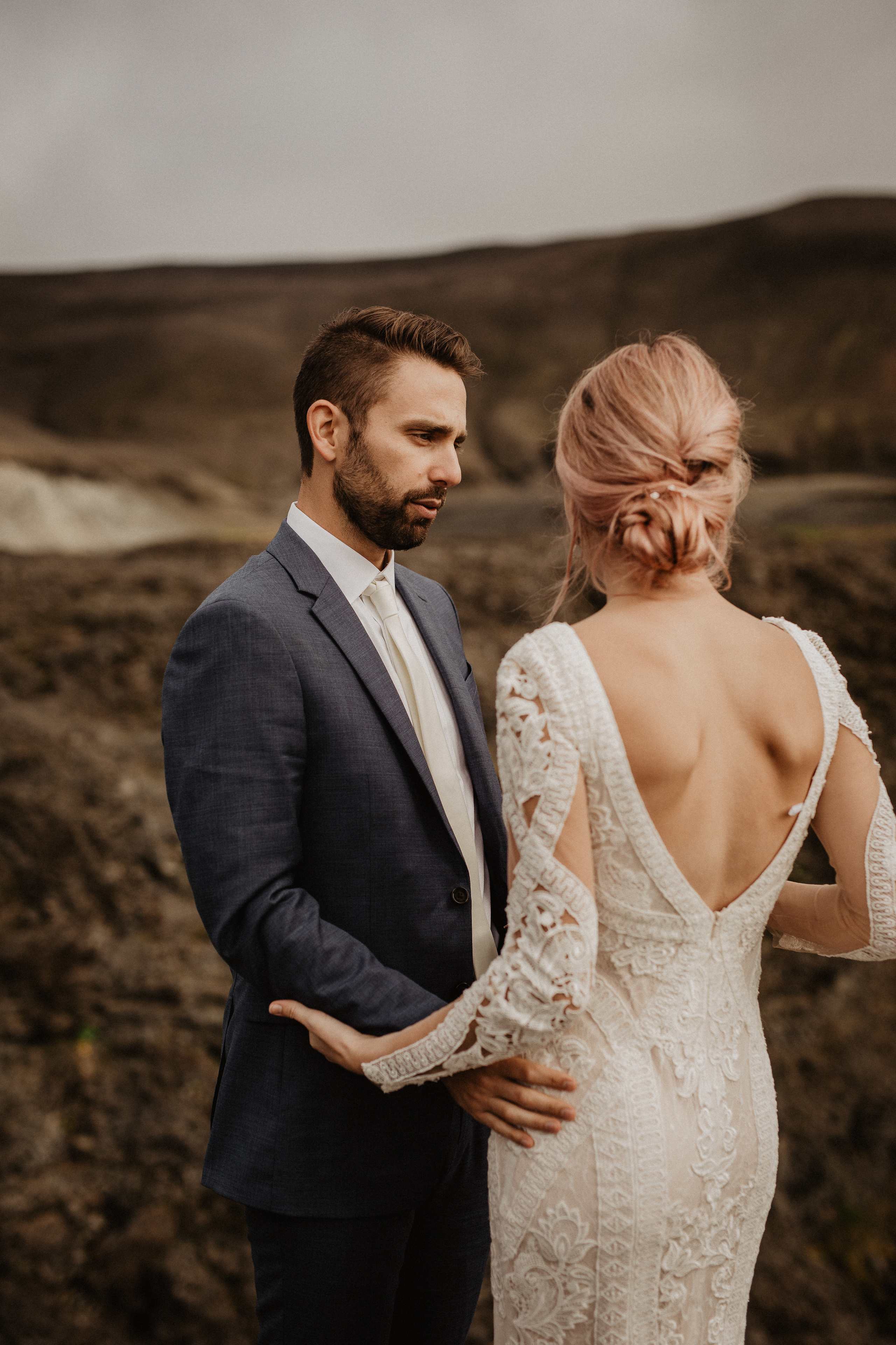 Elopement at Haifoss waterfall. Iceland elopement photo and video | Nikolaichik Photo