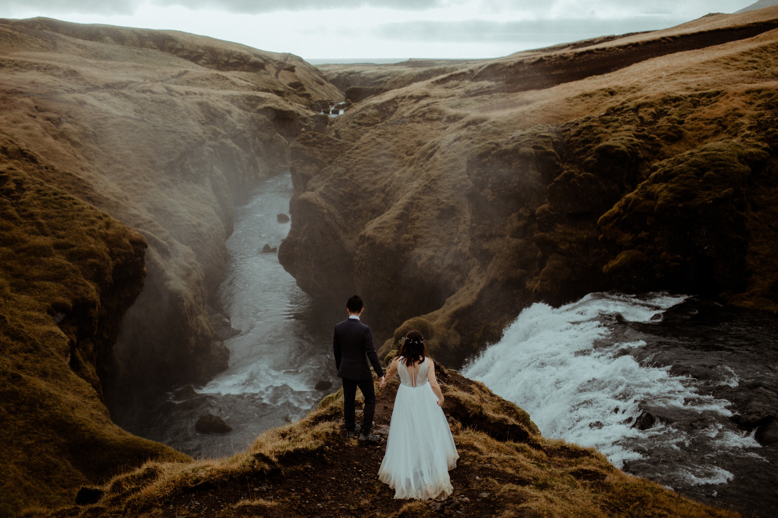 Hidden Waterfalls Iceland Elopement. Iceland elopement photo and video | Nikolaichik Photo