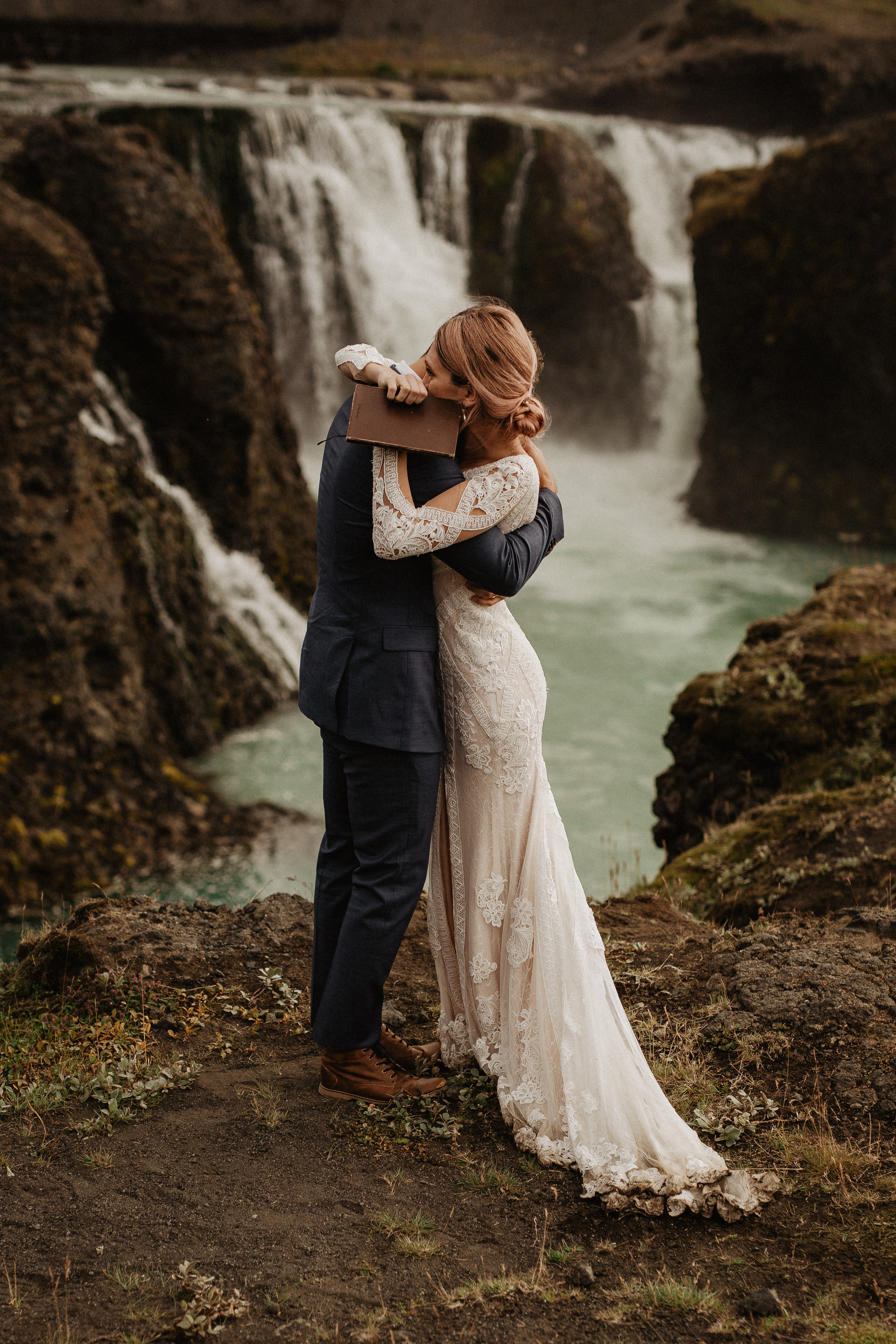 Elopement at Haifoss waterfall. Iceland elopement photo and video | Nikolaichik Photo