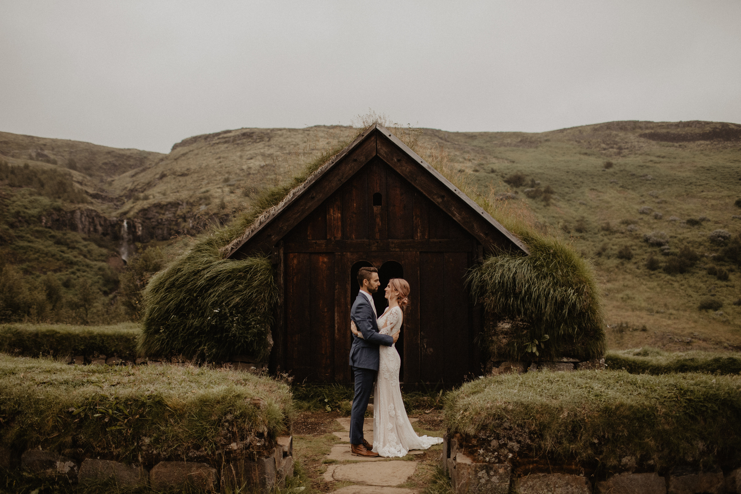 Elopement at Haifoss waterfall. Iceland elopement photo and video | Nikolaichik Photo