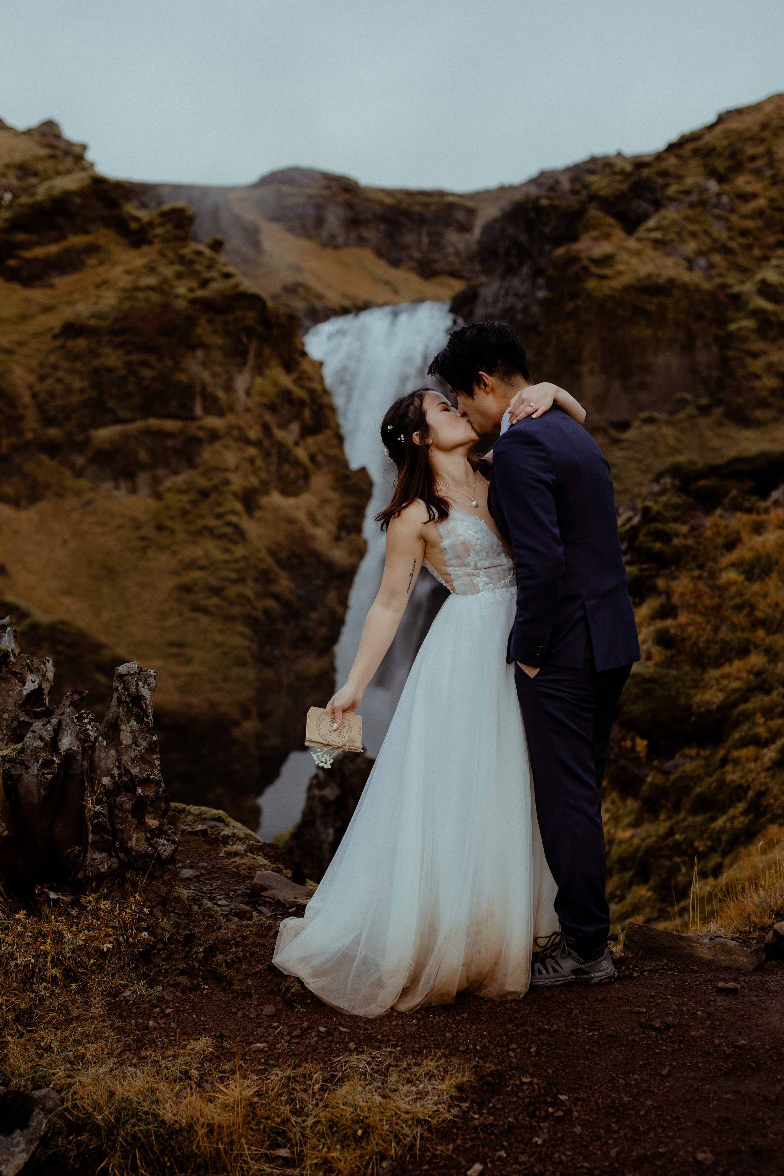 Hidden Waterfalls Iceland Elopement. Iceland elopement photo and video | Nikolaichik Photo