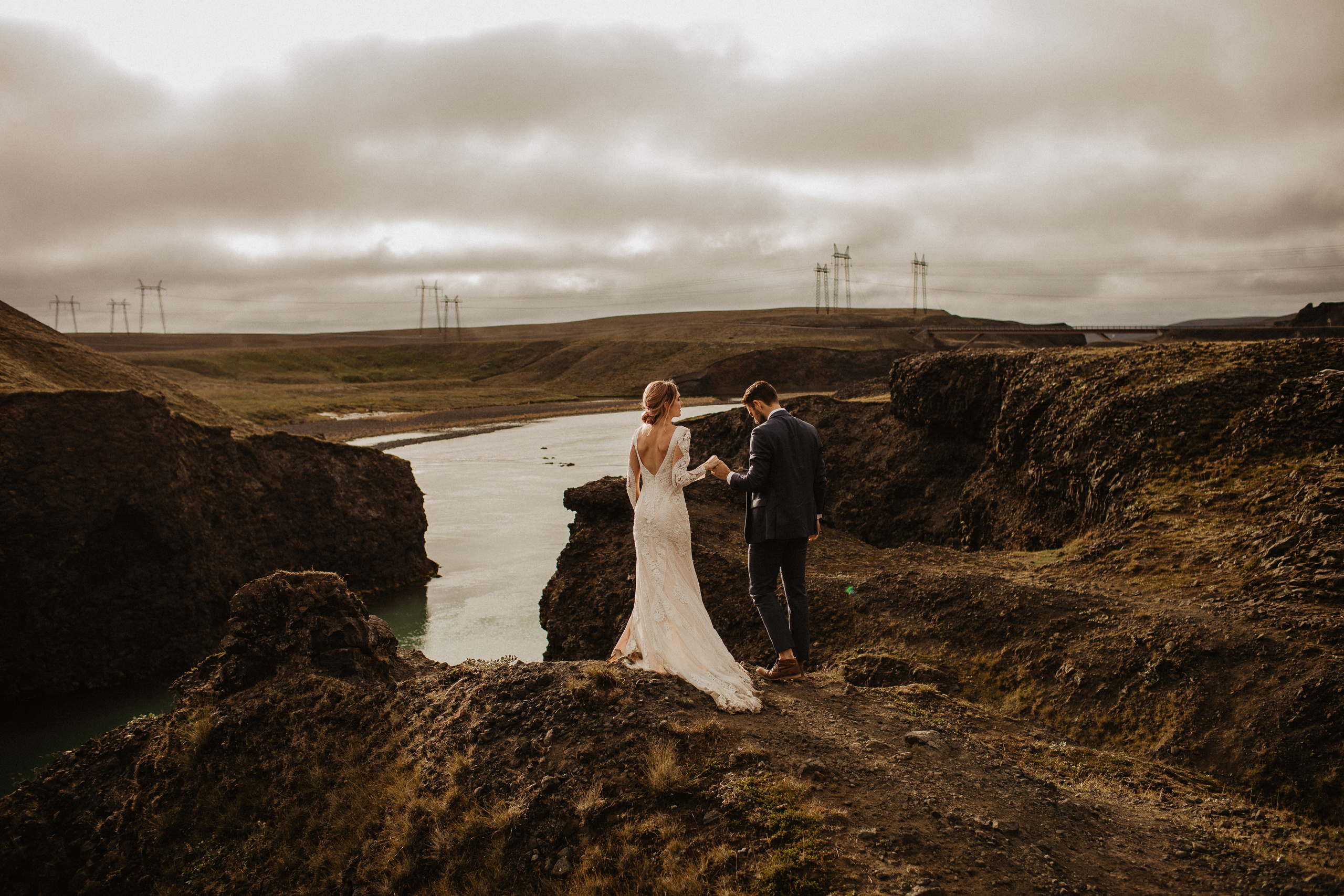 Elopement at Haifoss waterfall. Iceland elopement photo and video | Nikolaichik Photo