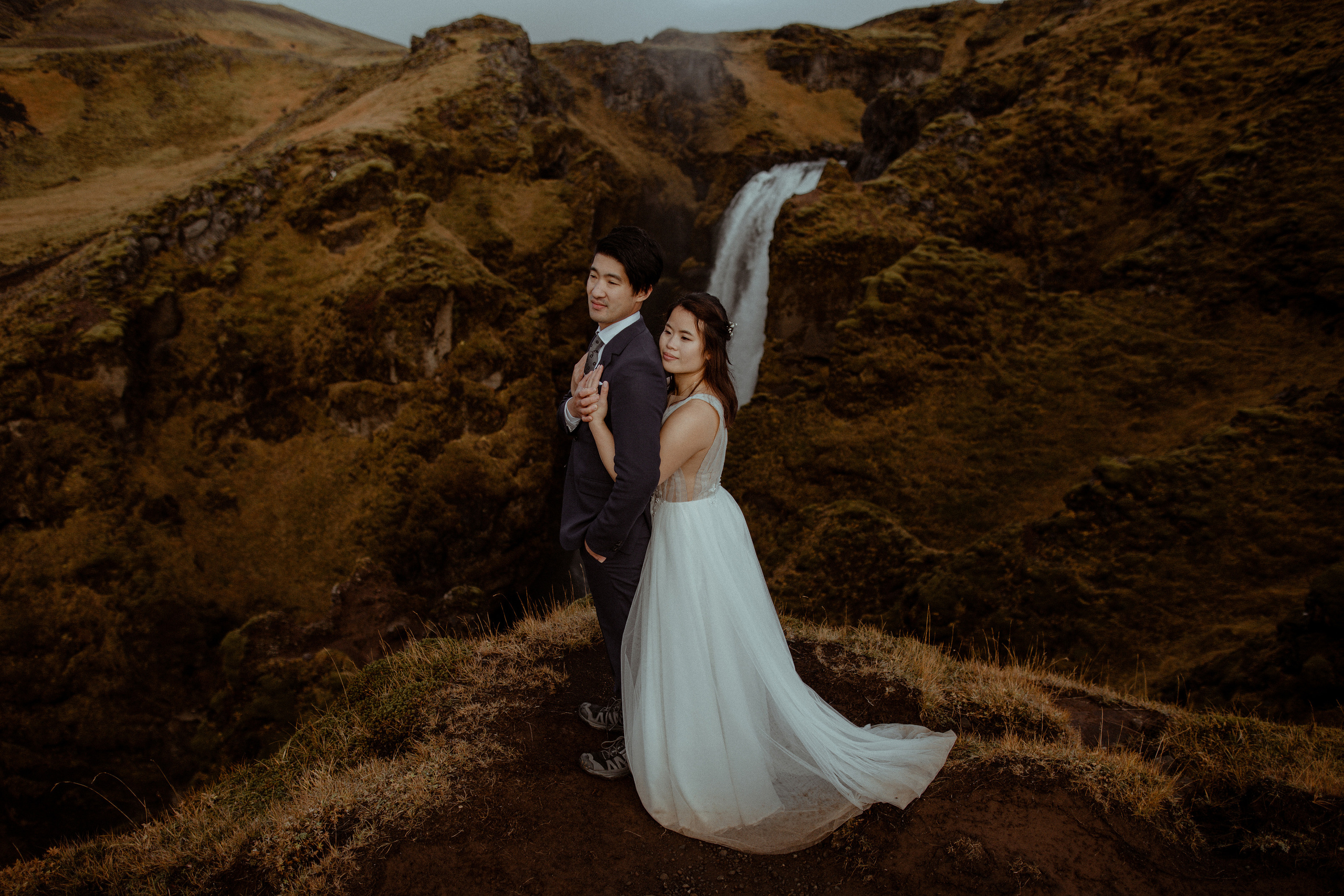 Hidden Waterfalls Iceland Elopement. Iceland elopement photo and video | Nikolaichik Photo