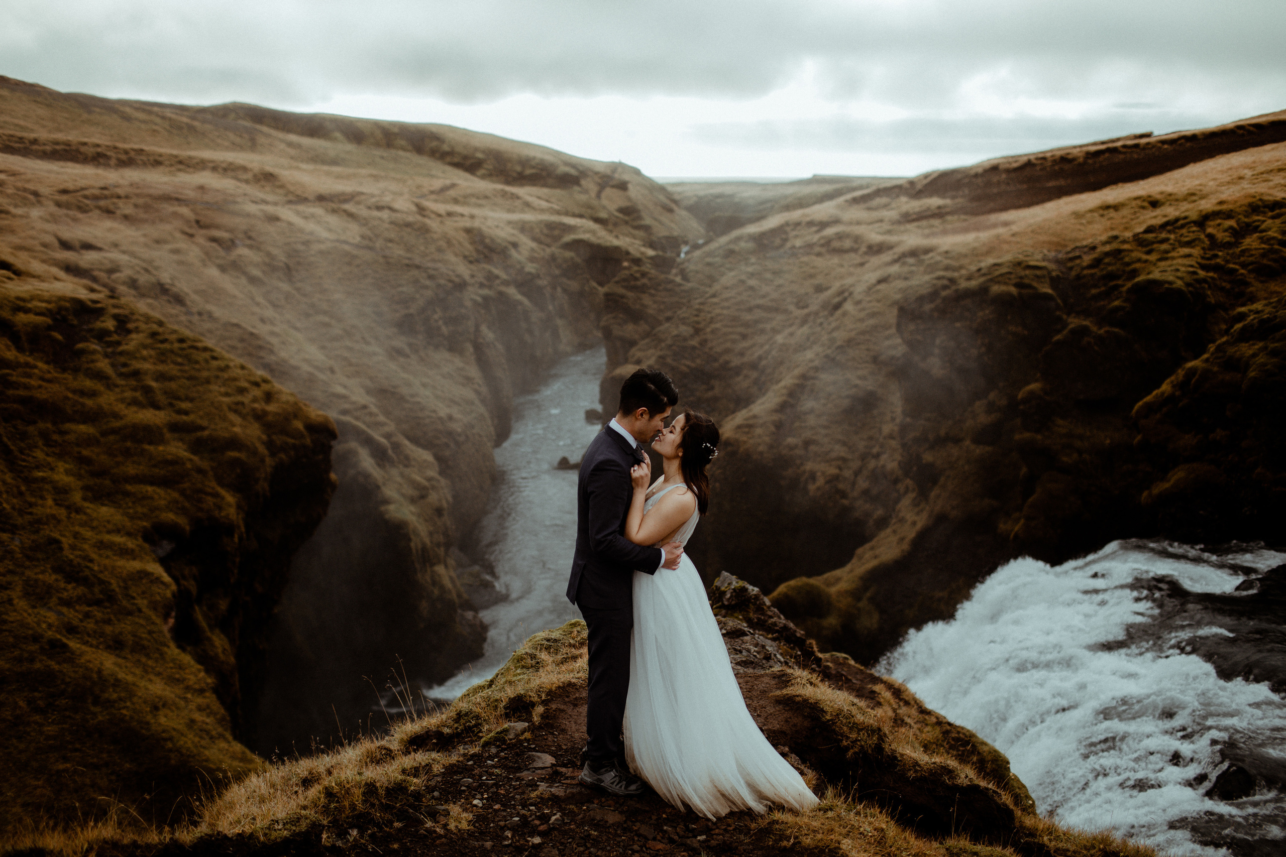 Hidden Waterfalls Iceland Elopement. Iceland elopement photo and video | Nikolaichik Photo