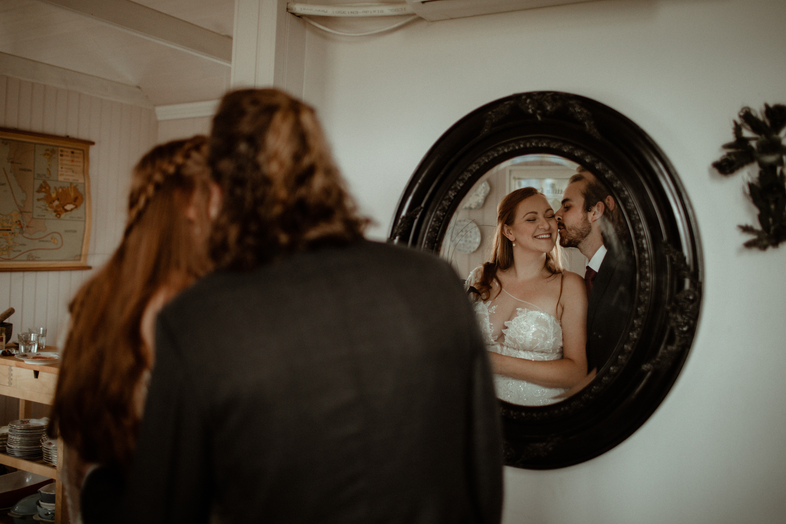 Ceremony at secret waterfall Iceland. Iceland elopement photographer & videographer