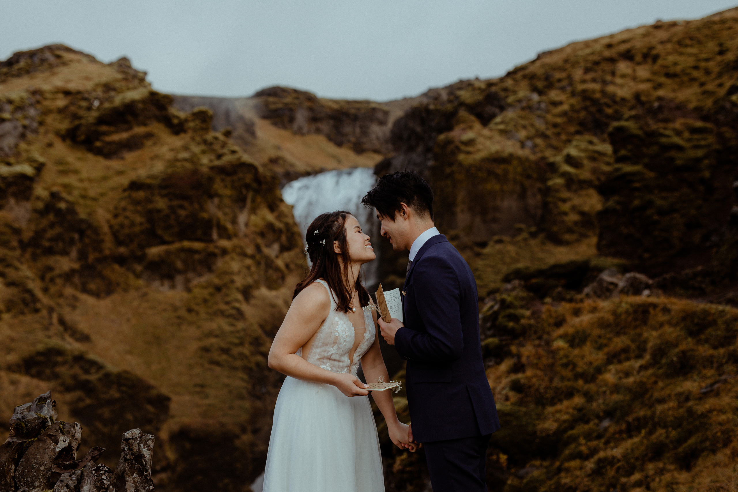 Hidden Waterfalls Iceland Elopement. Iceland elopement photo and video | Nikolaichik Photo