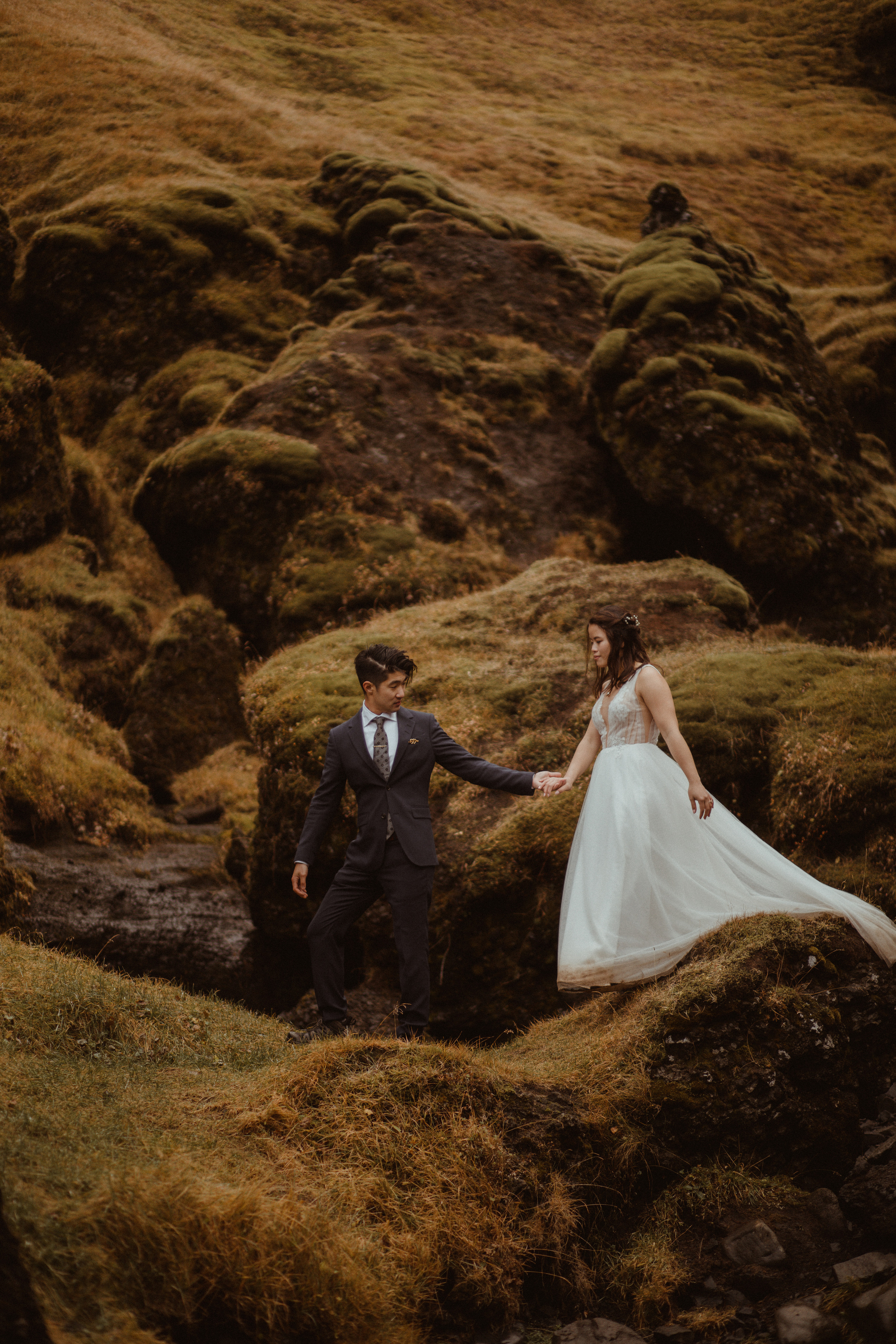 Hidden Waterfalls Iceland Elopement. Iceland elopement photo and video | Nikolaichik Photo