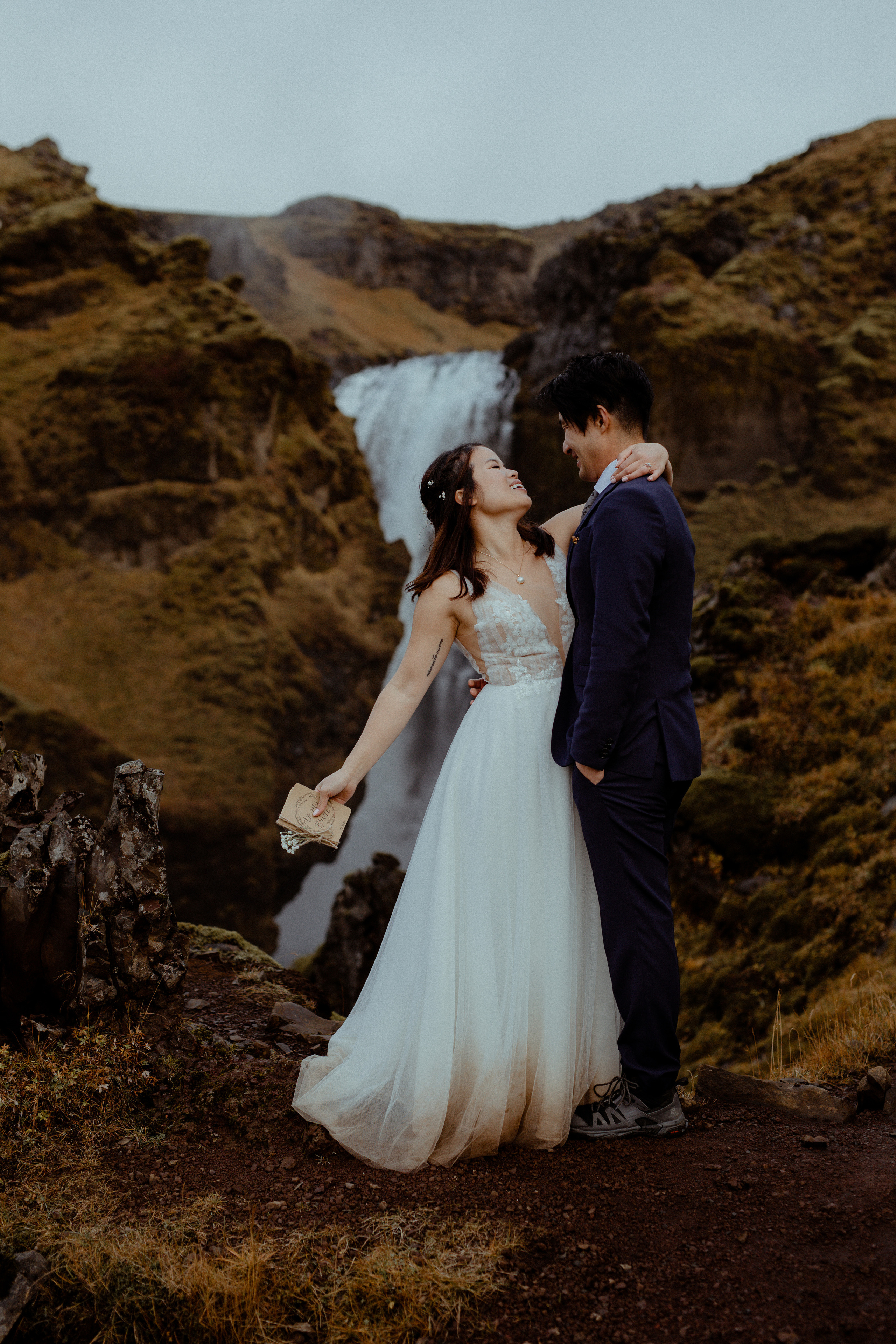 Hidden Waterfalls Iceland Elopement. Iceland elopement photo and video | Nikolaichik Photo