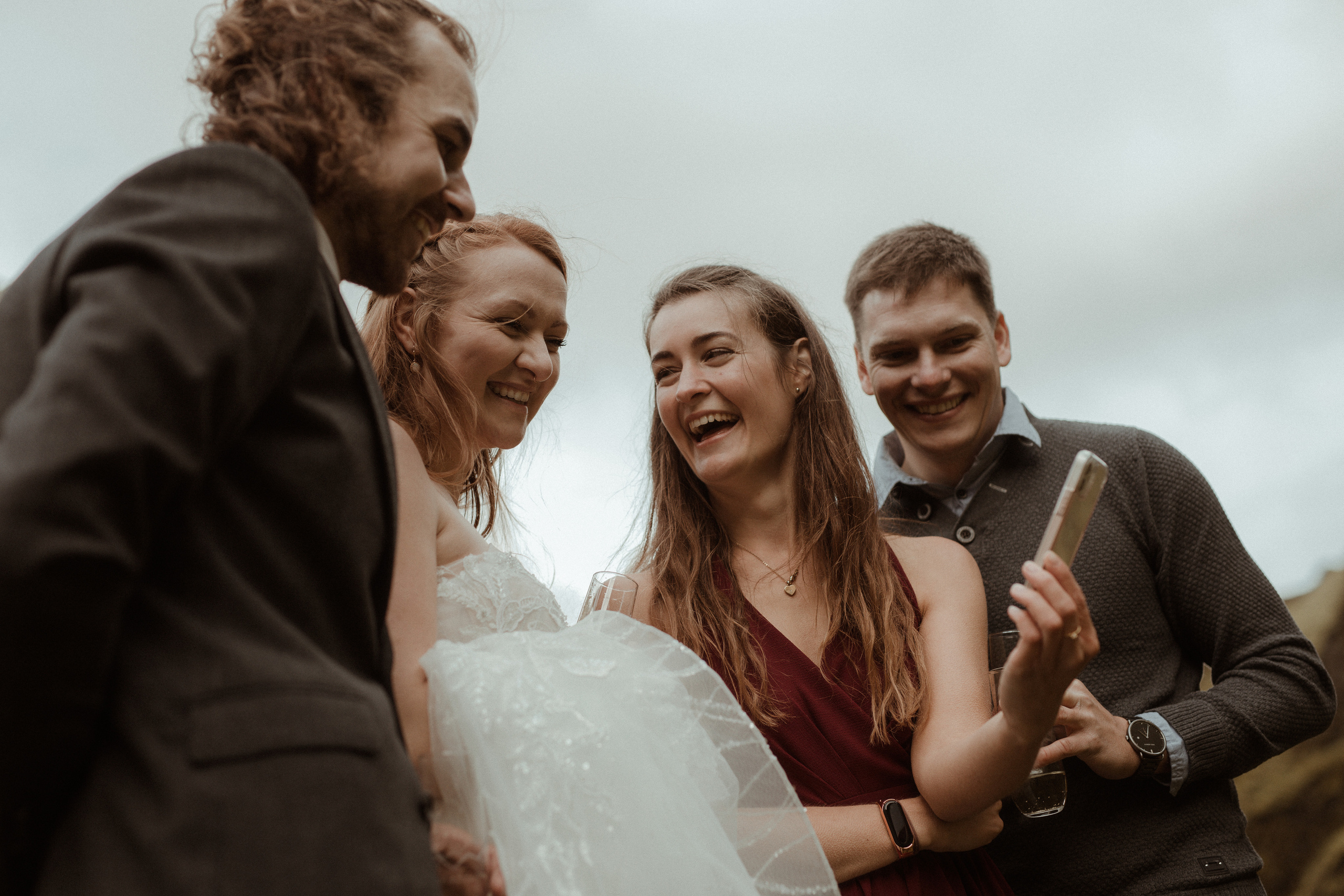 Ceremony at secret waterfall Iceland. Iceland elopement photographer & videographer