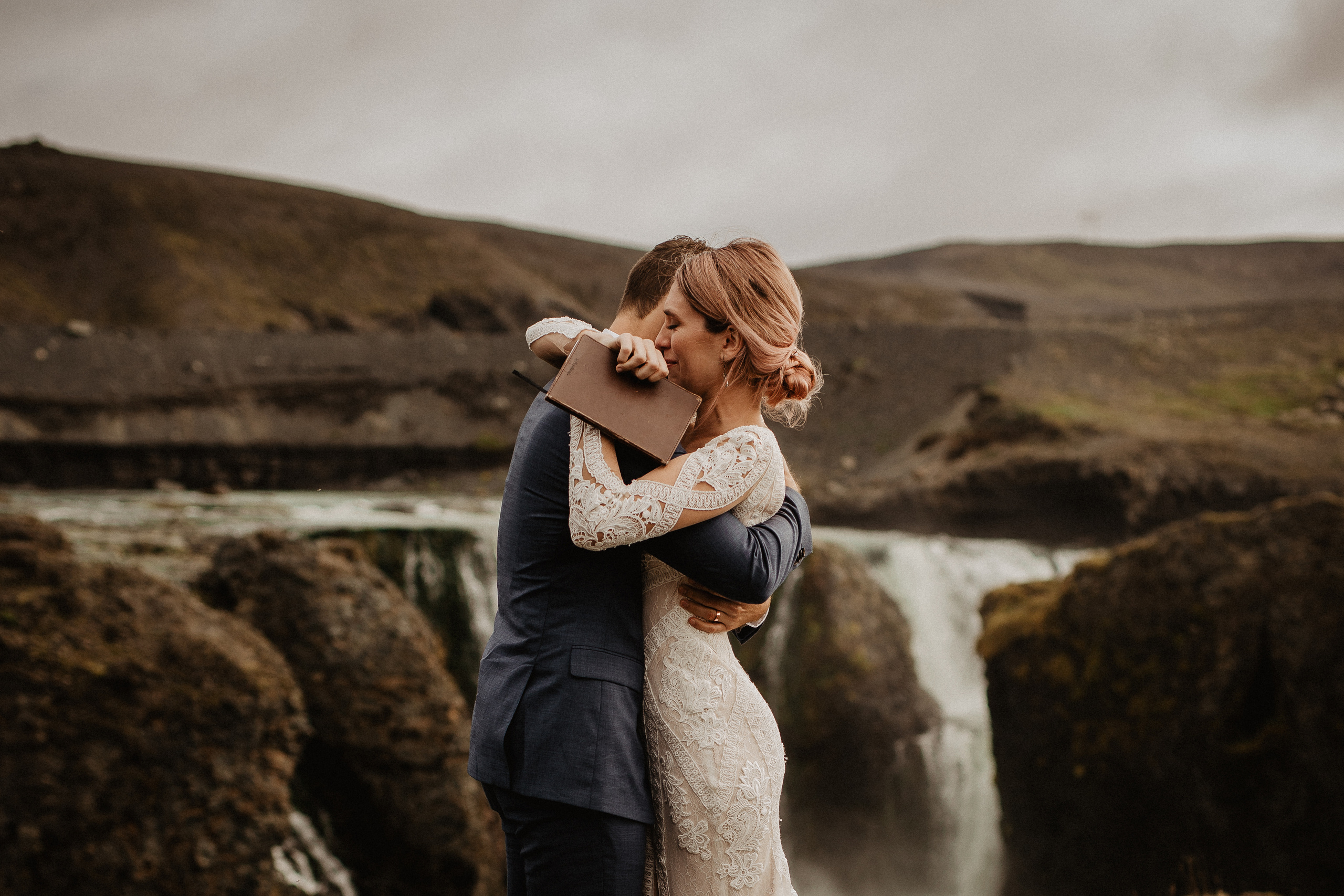 Elopement at Haifoss waterfall. Iceland elopement photo and video | Nikolaichik Photo