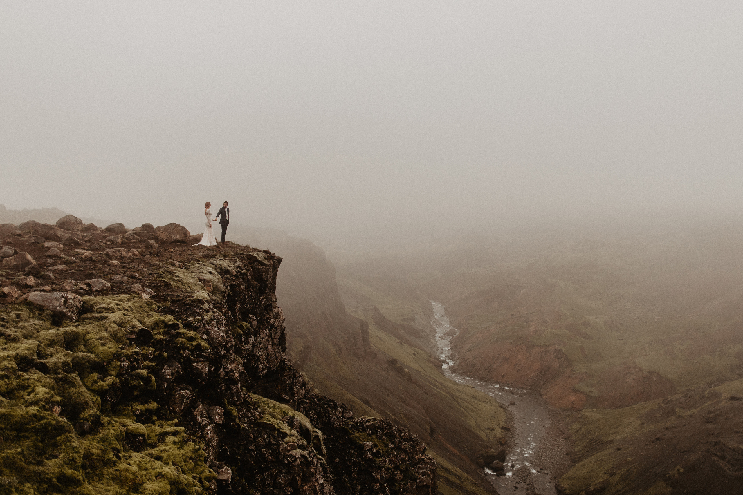 Elopement at Haifoss waterfall. Iceland elopement photo and video | Nikolaichik Photo