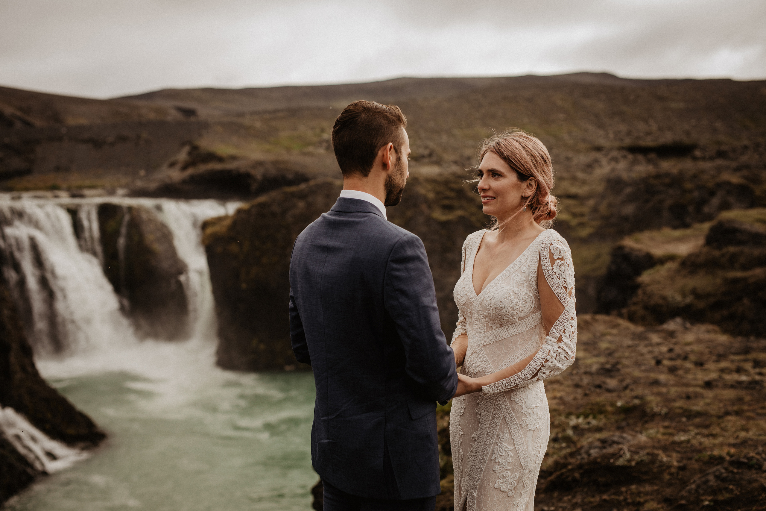 Elopement at Haifoss waterfall. Iceland elopement photo and video | Nikolaichik Photo