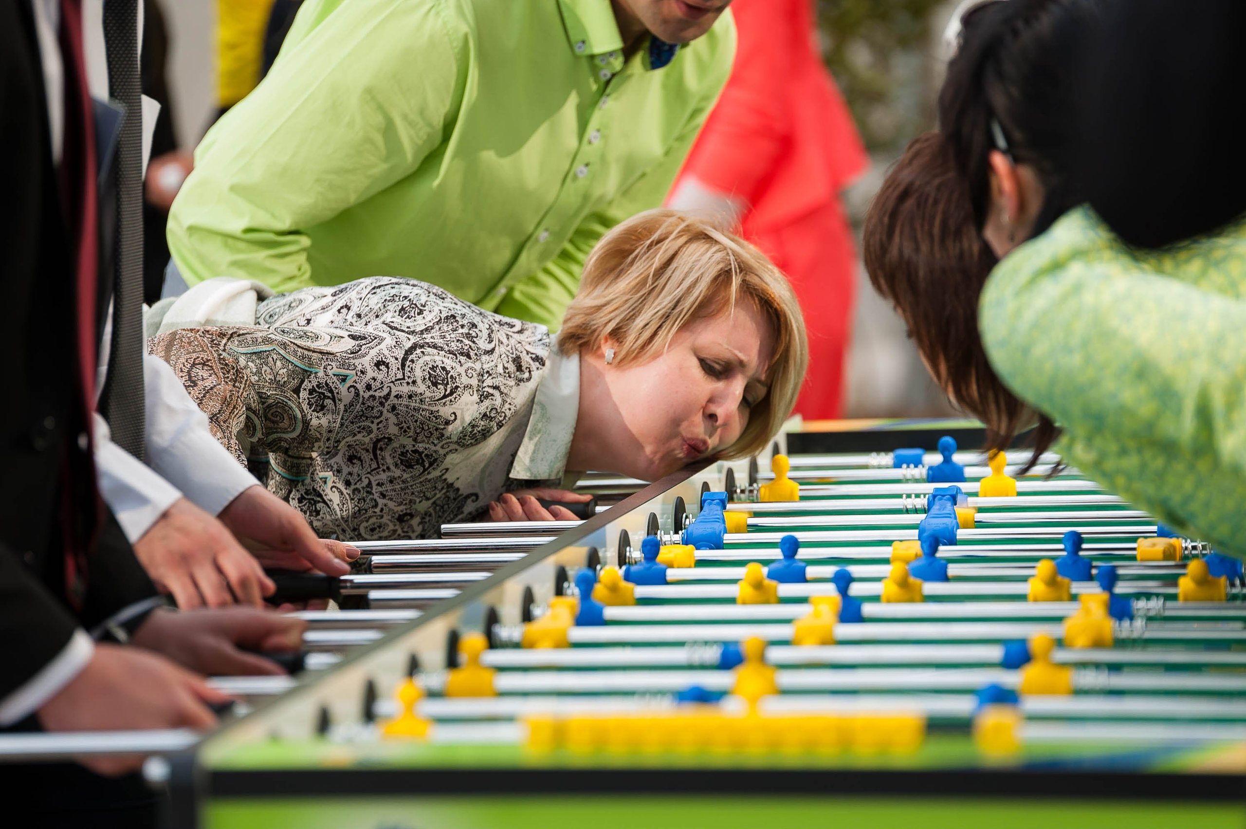 Pure excitement with a game with colleagues