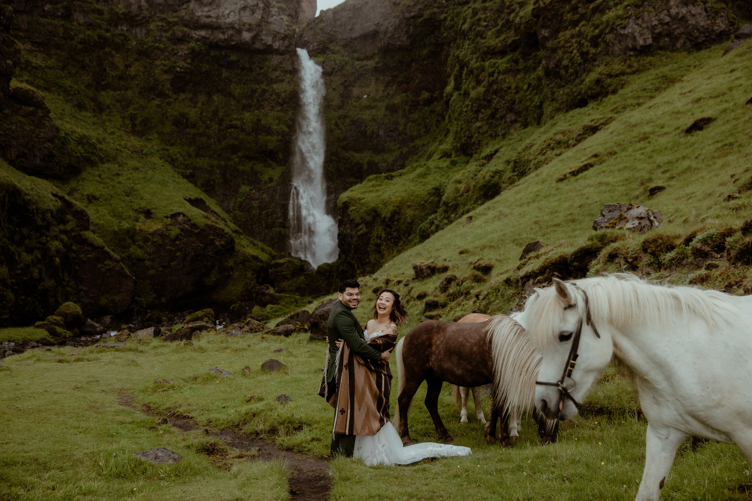 Elopement at Kvernufoss Waterfall. Iceland elopement photo and video | Nikolaichik Photo