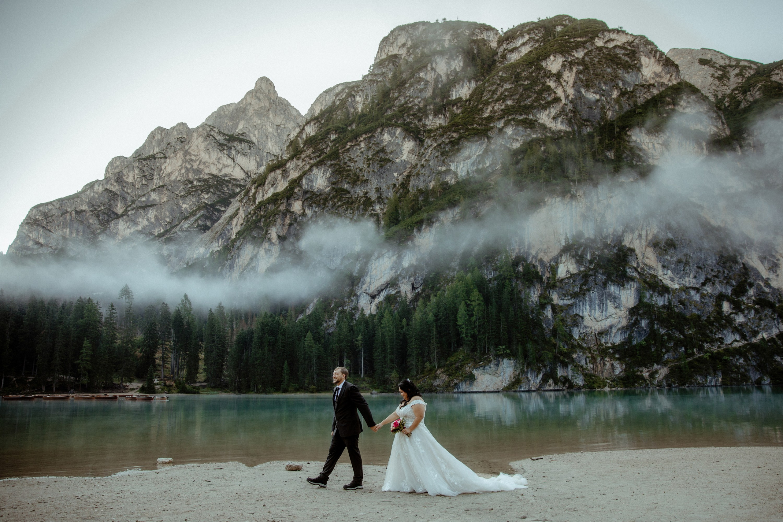 Secret Dolomites elopement at Lago di Braies & Cadini di Misurina | Best place to elope in Italy. Iceland elopement photographer & videographer